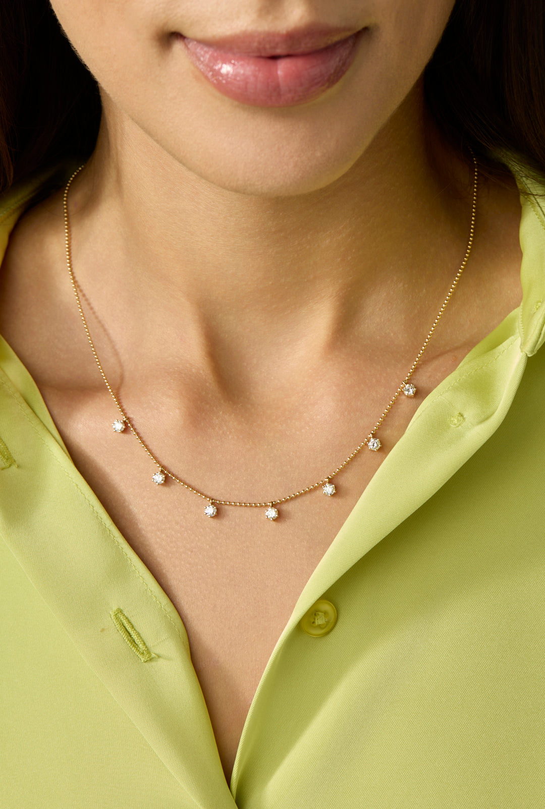 14KY Floating Diamond Necklace