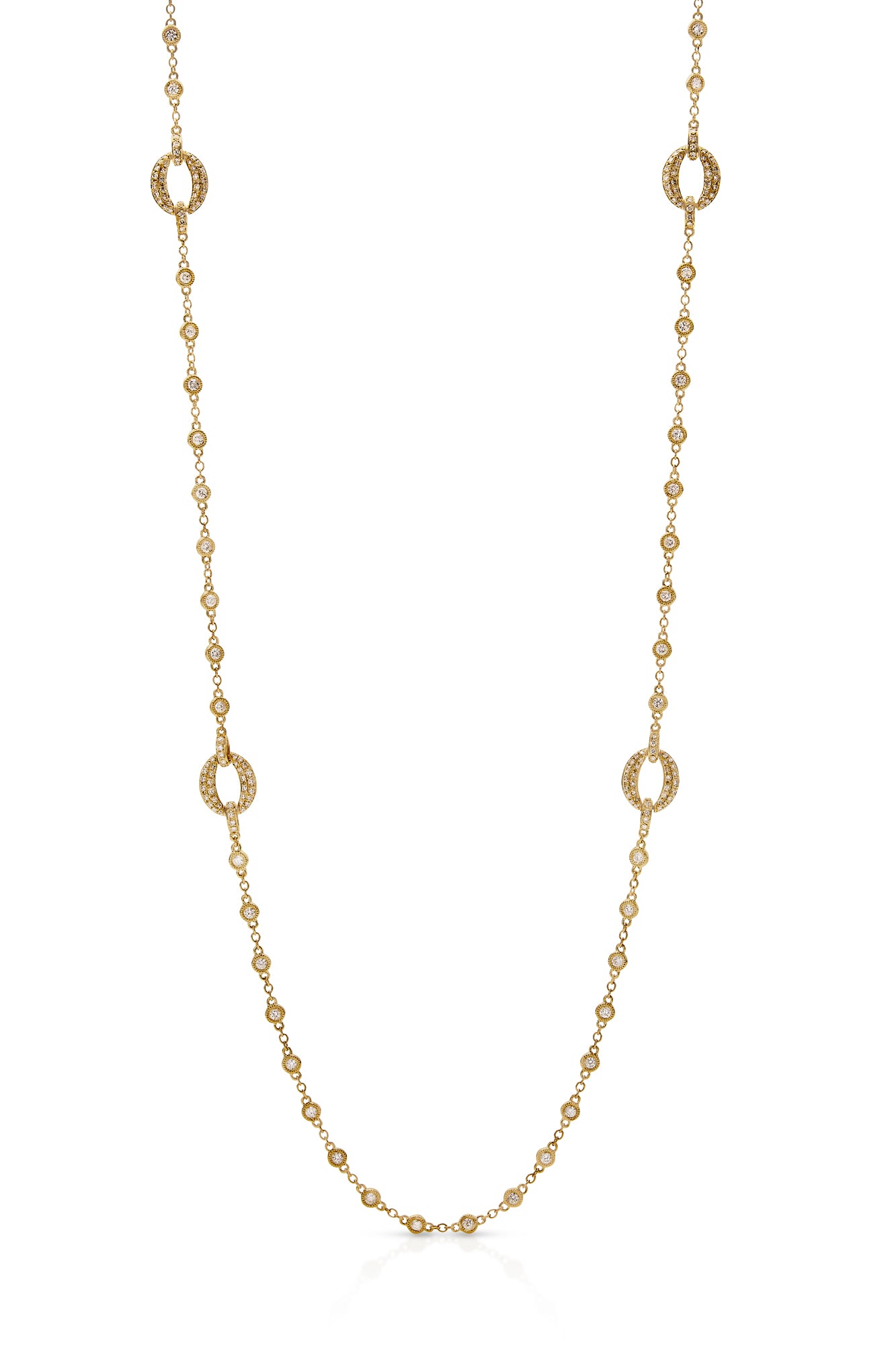 18K Yellow Gold Cascade Collection Yard Chain Necklace
