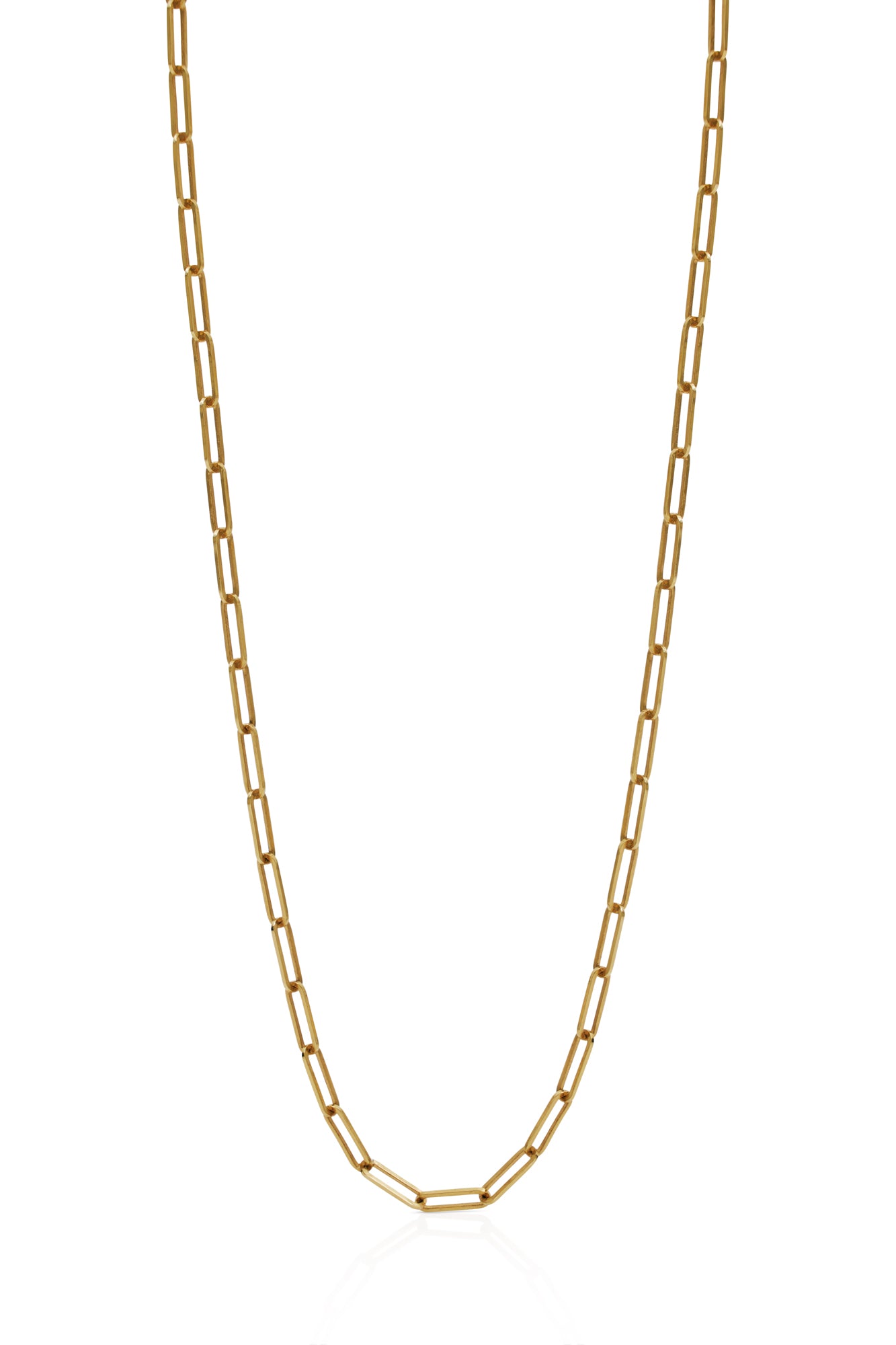 14KY 2.1mm Paperclip Link Necklace 24''