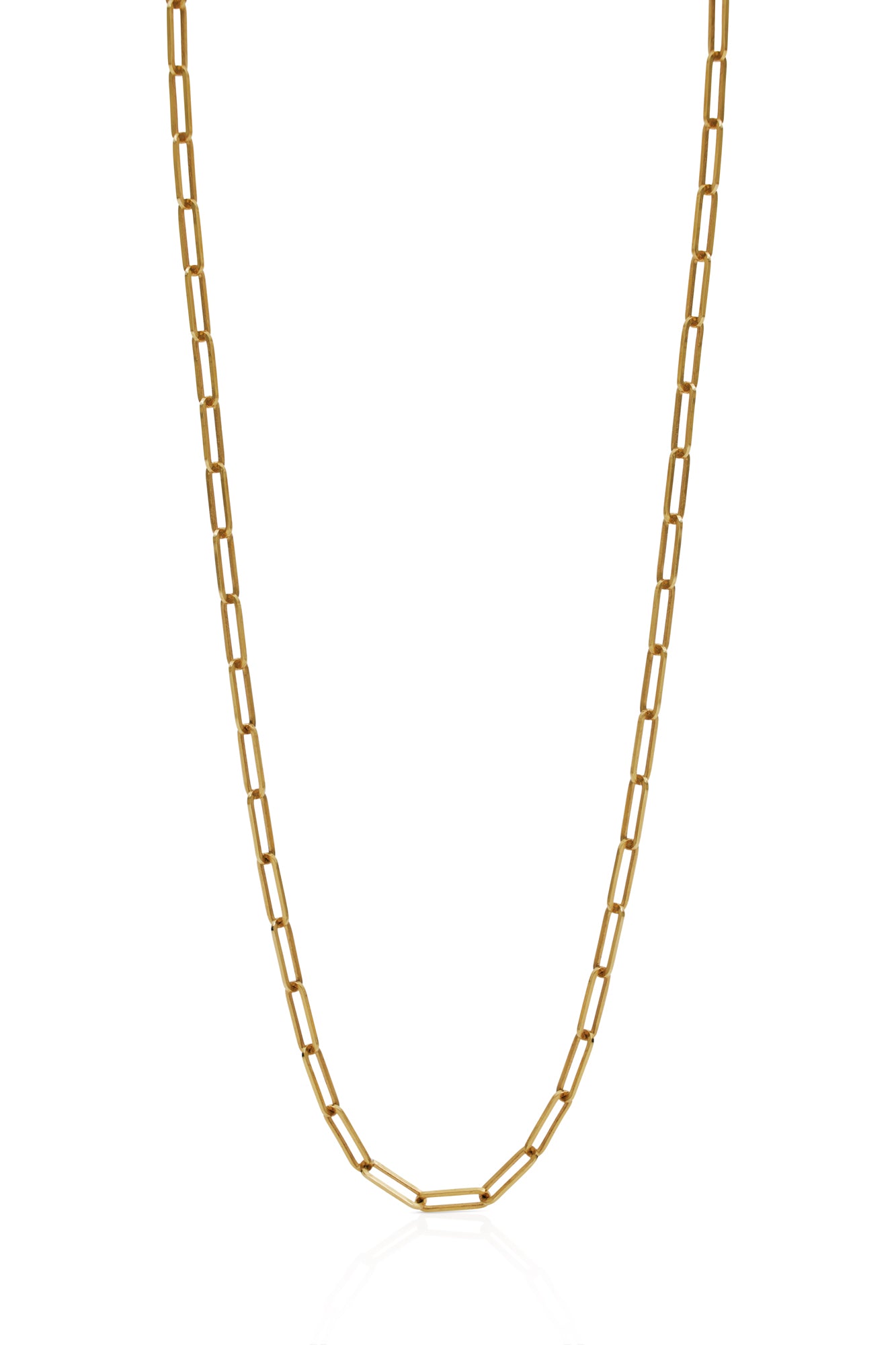 14KY 2.1mm Paperclip Link Necklace