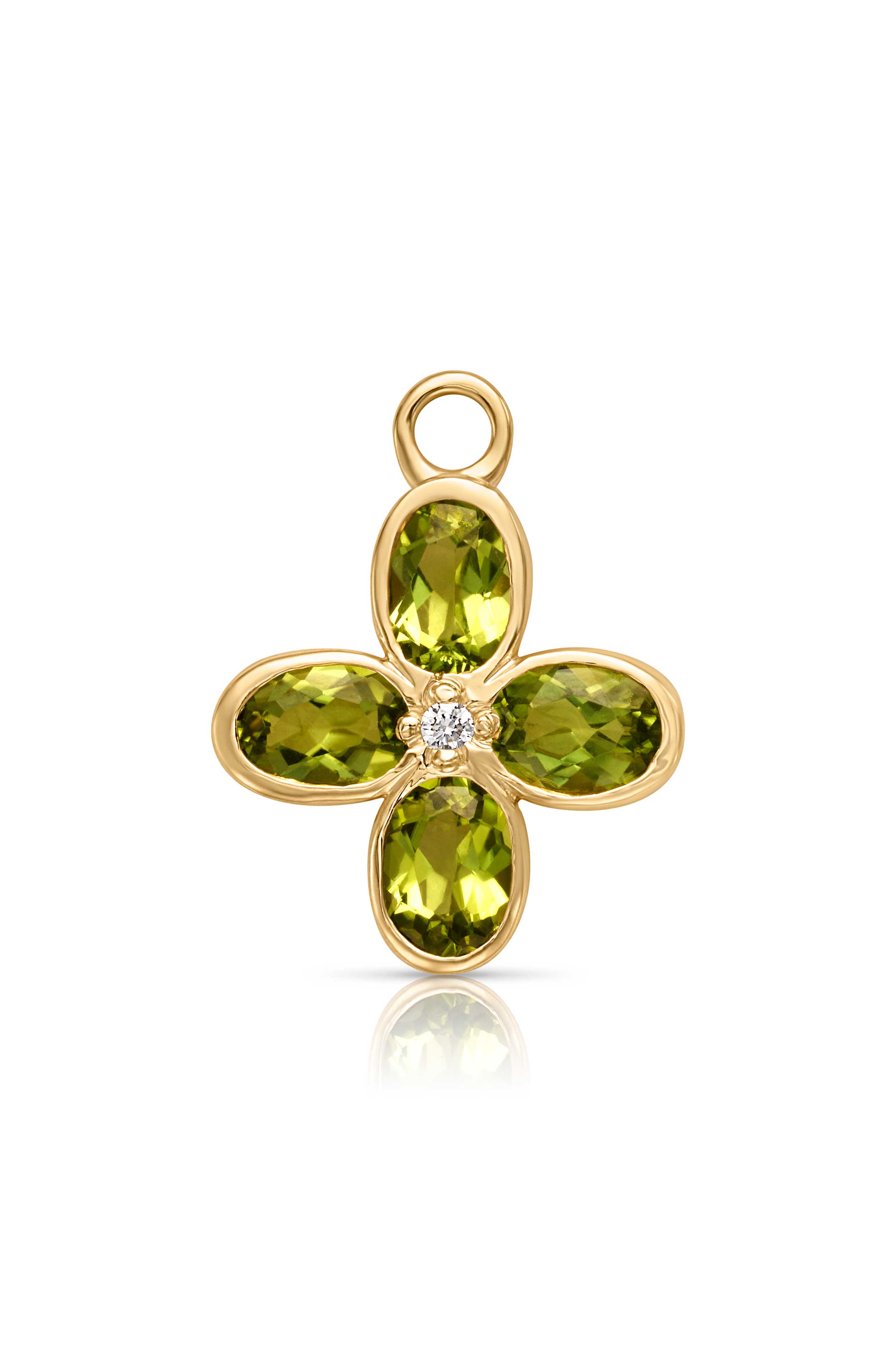 18KY Peridot Petal Charm