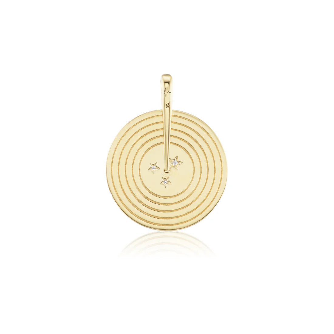 18KY Spinning Record Pendant