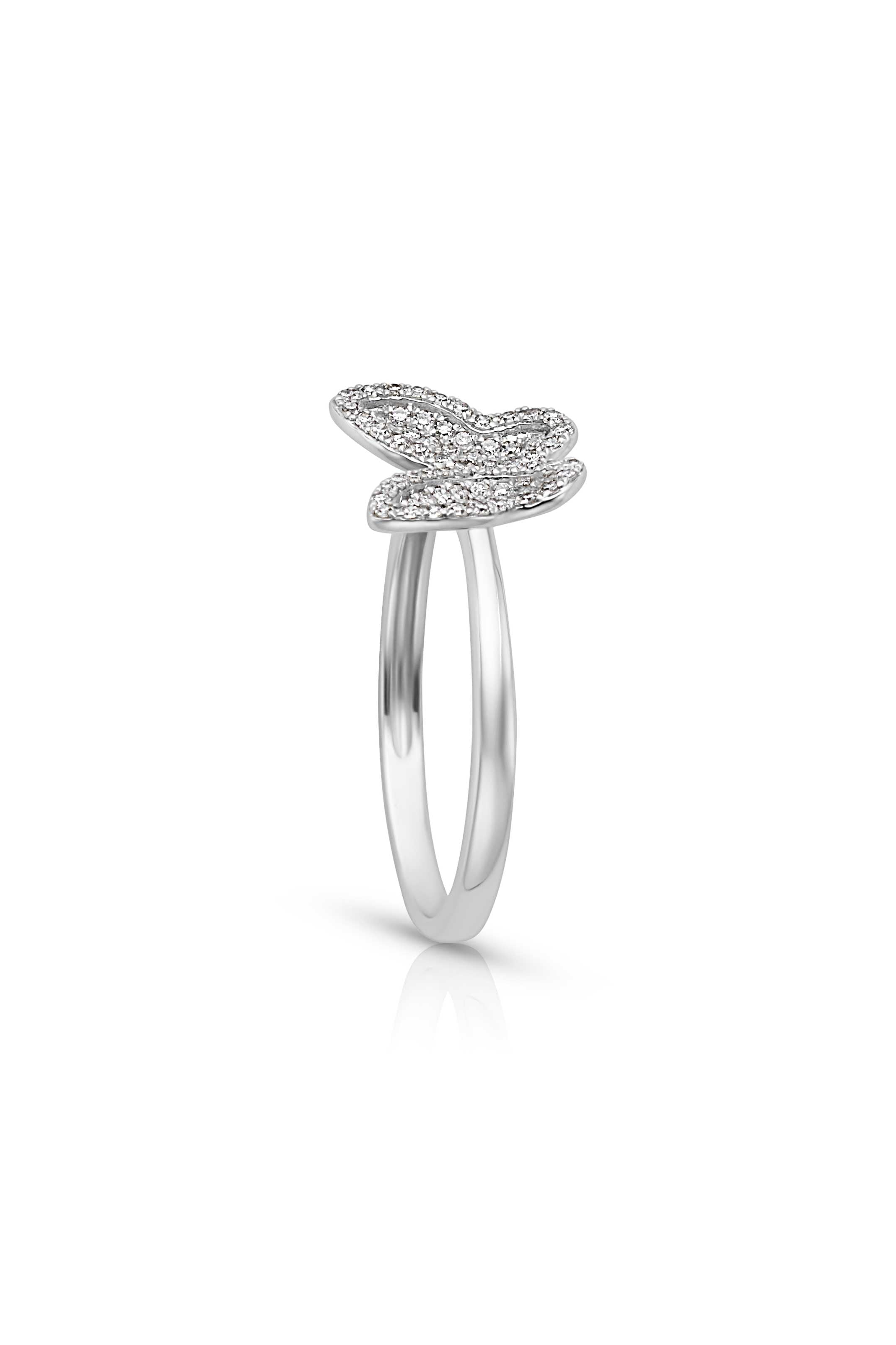 14KW Pave Butterfly Ring
