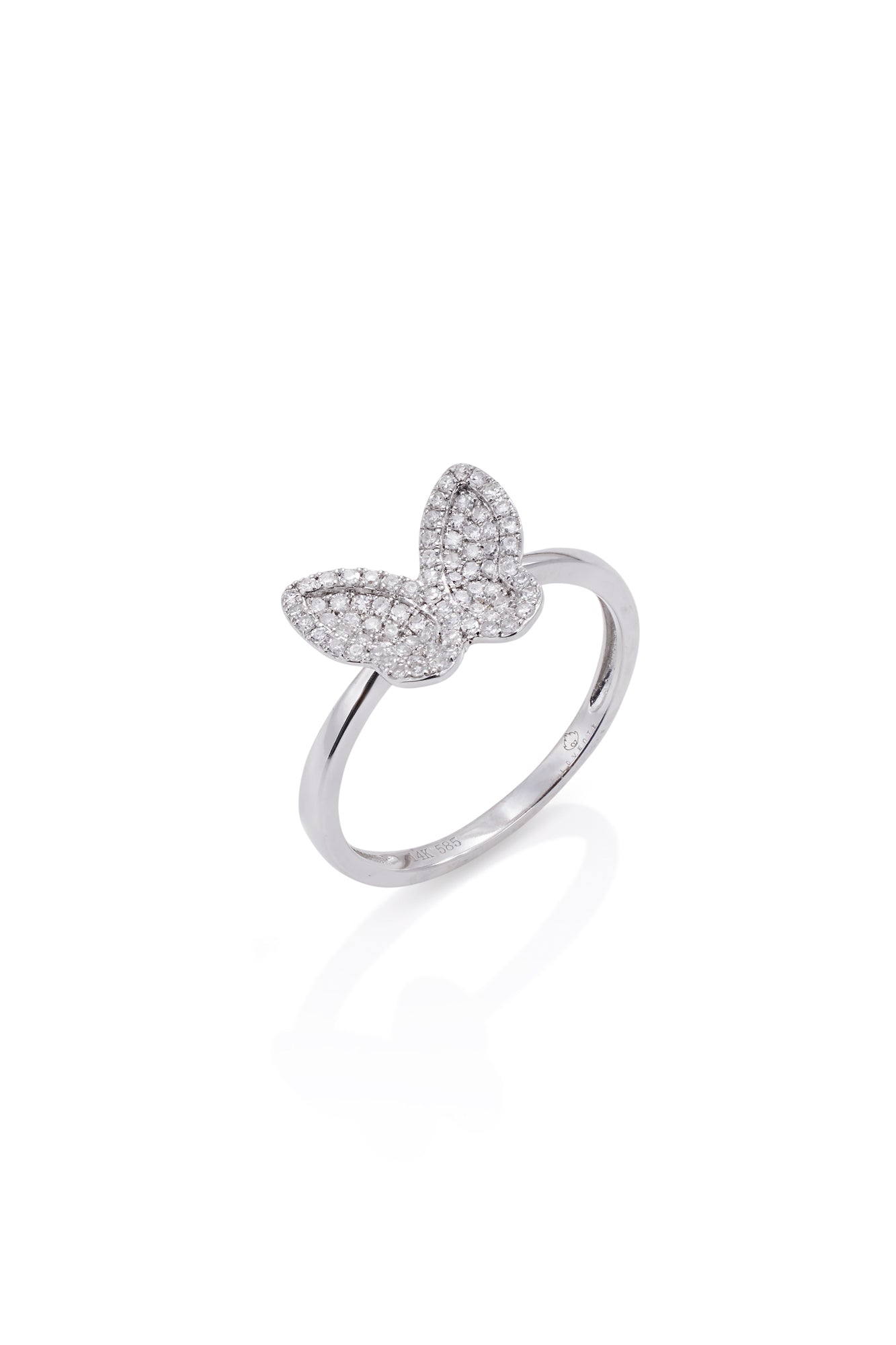 14KW Pave Butterfly Ring