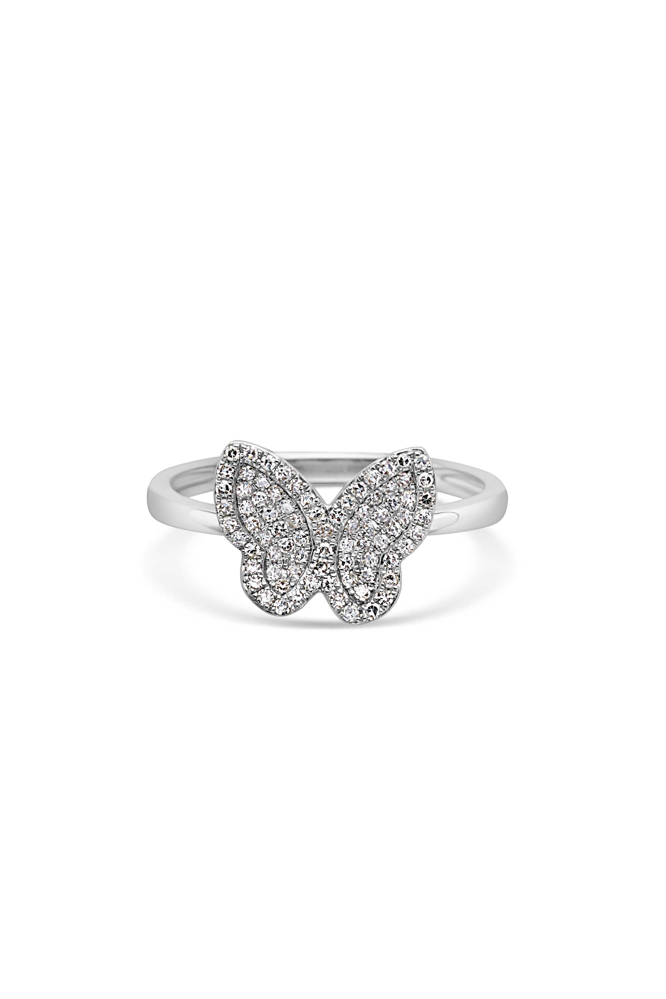 14KW Pave Butterfly Ring