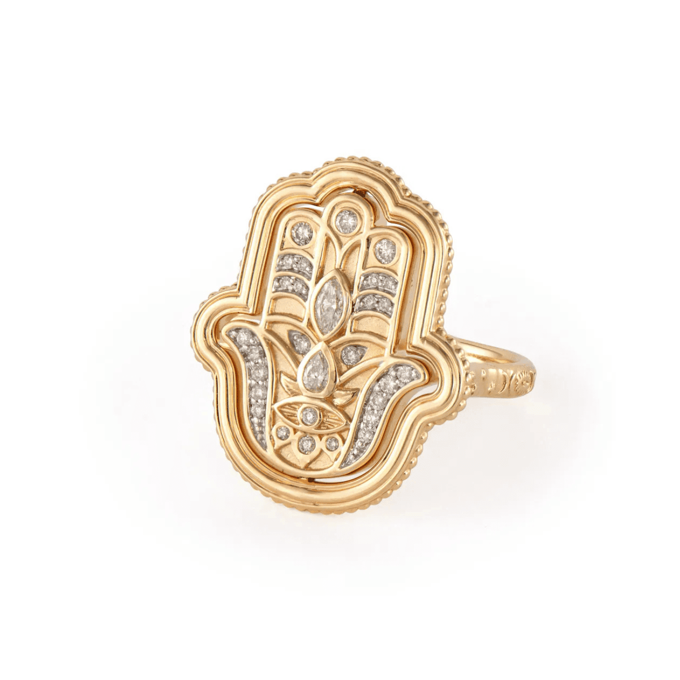 14KY Large Hamsa Flip Ring