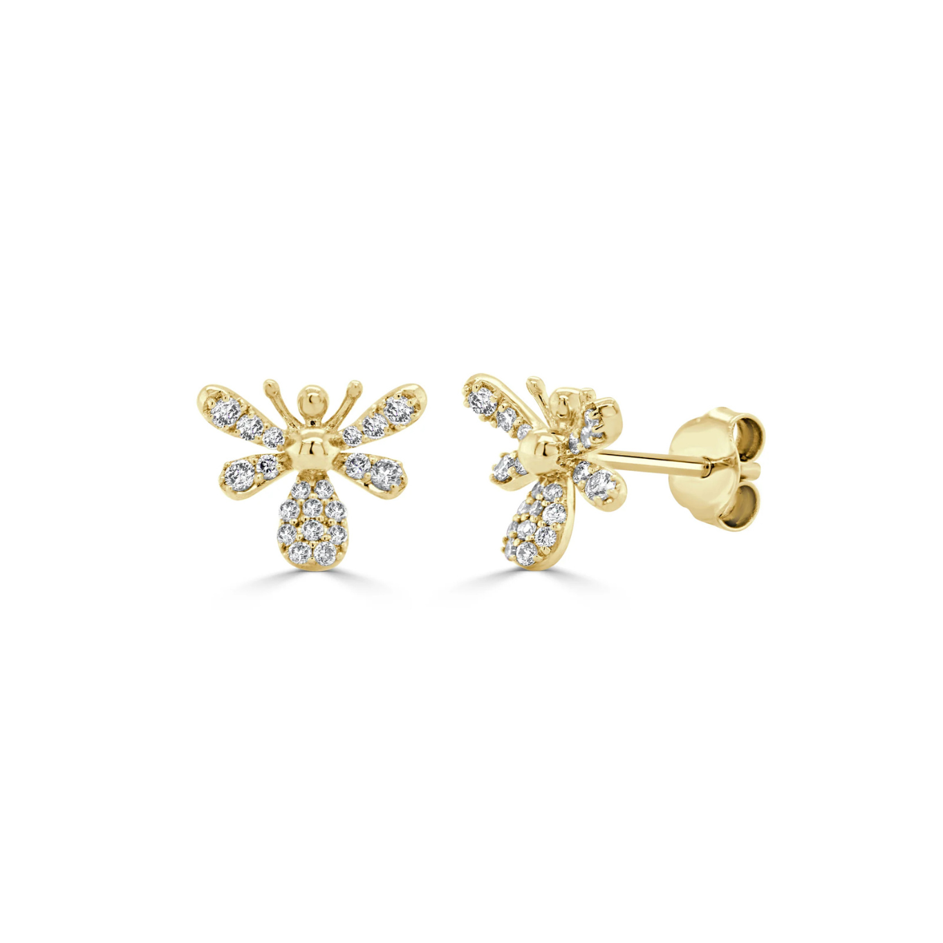 14KY Diamond Bumble Bee Studs