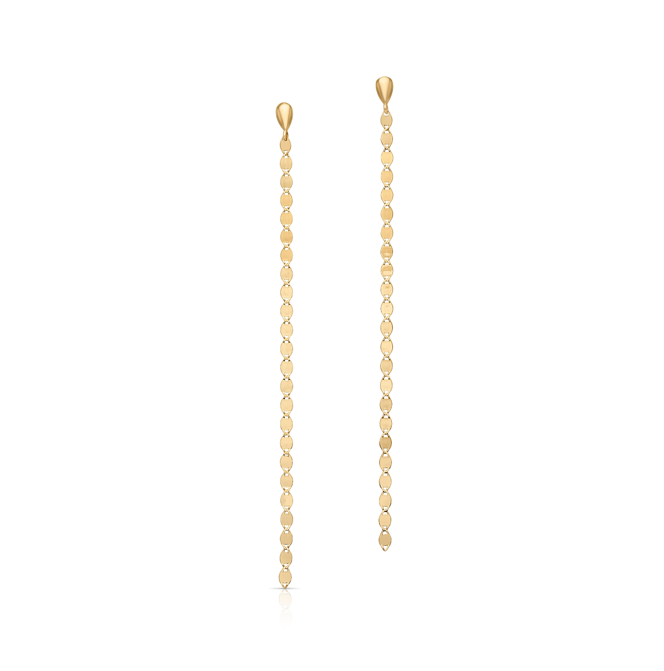 14KY 3" Mirror Chain Drop Earring