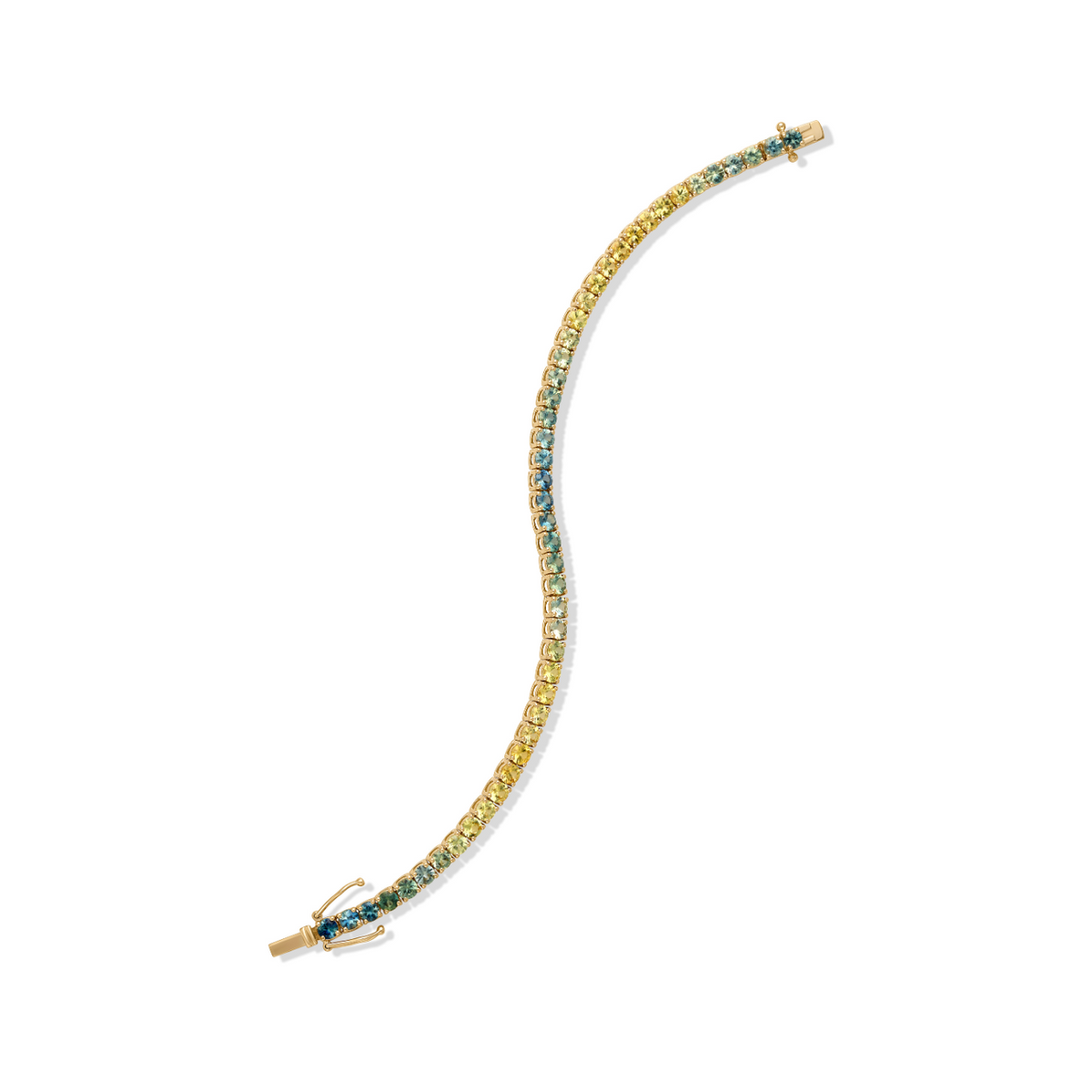 14KY 3.5mm Ombre Sapphire Tennis Bracelet - Gemma - Susan Saffron