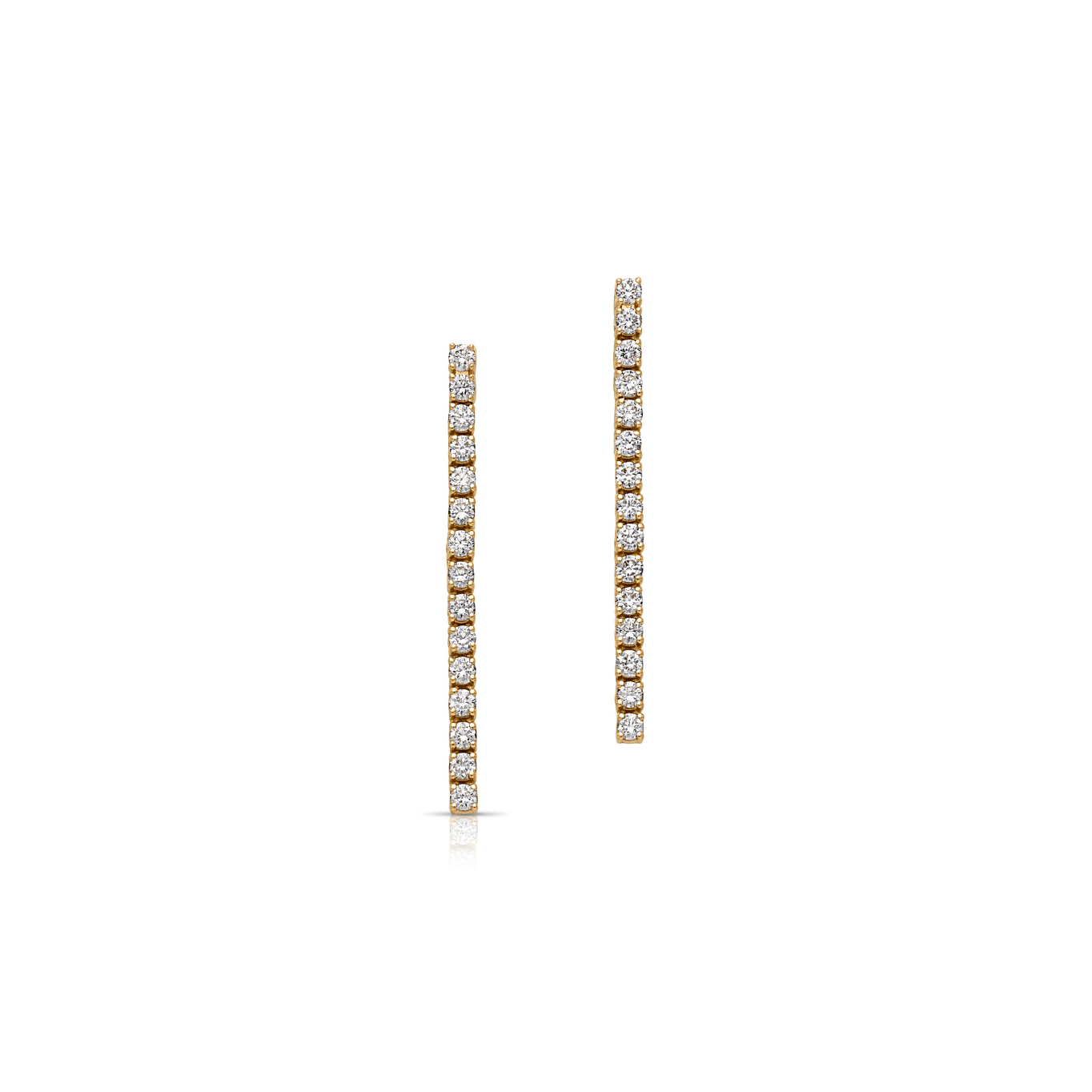 14KY Diamond Line Drop Earrings