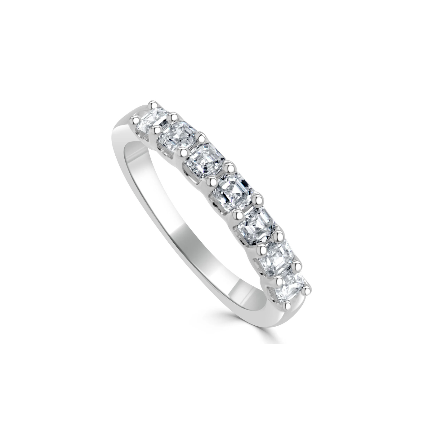 14KW Asscher Diamond Band