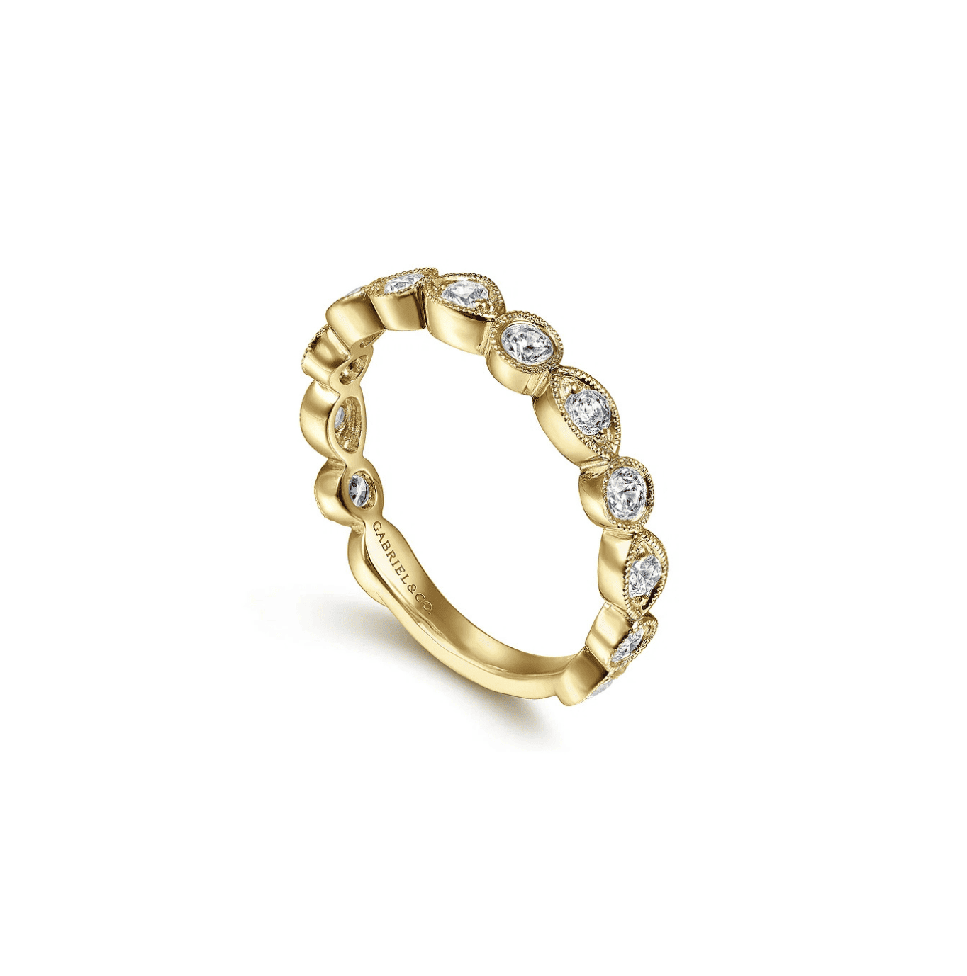 14KY Diamond Stackable Ring-Rings-Gabriel & Co.-Susan Saffron Jewelry