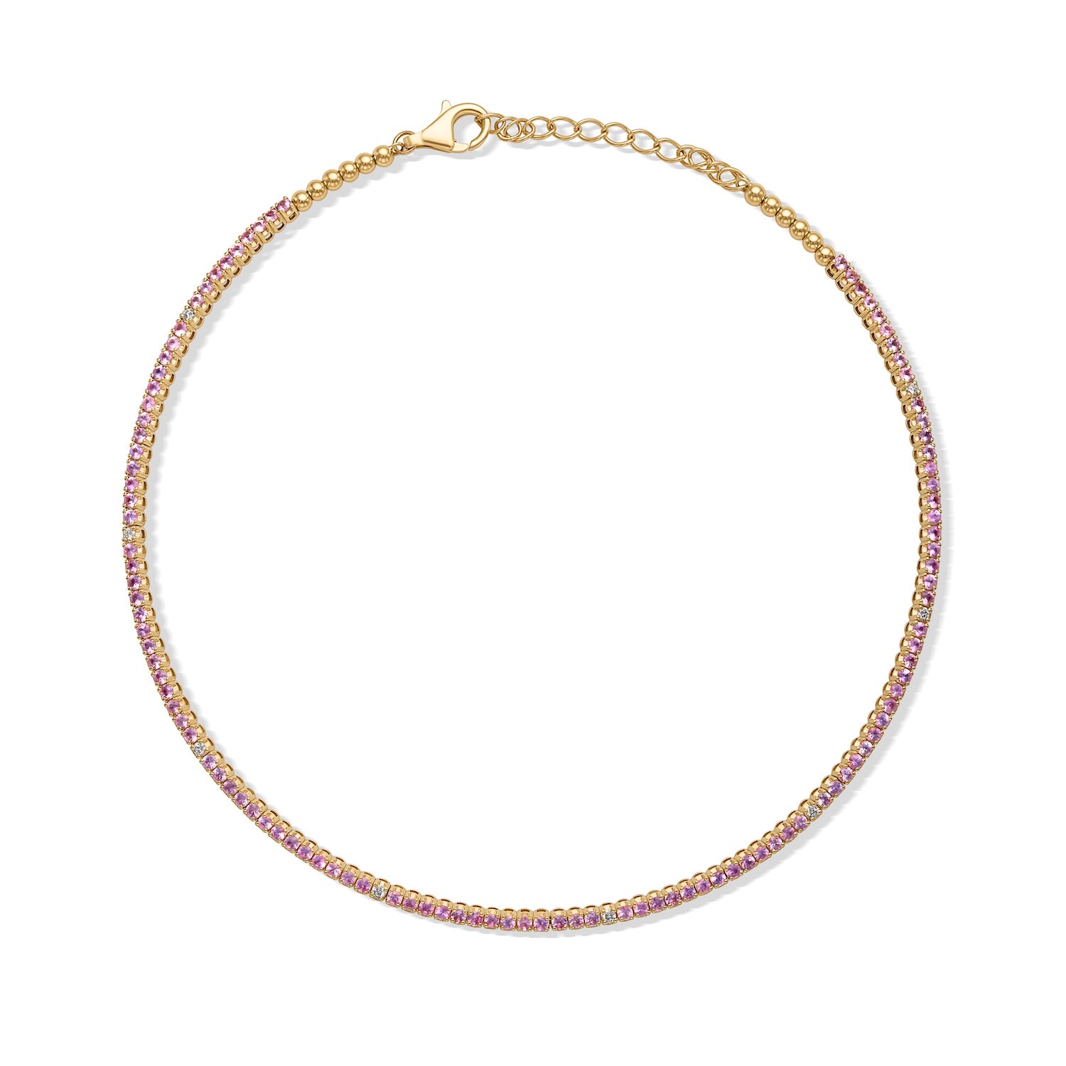 14KY Pink Sapphire and Diamond Collar