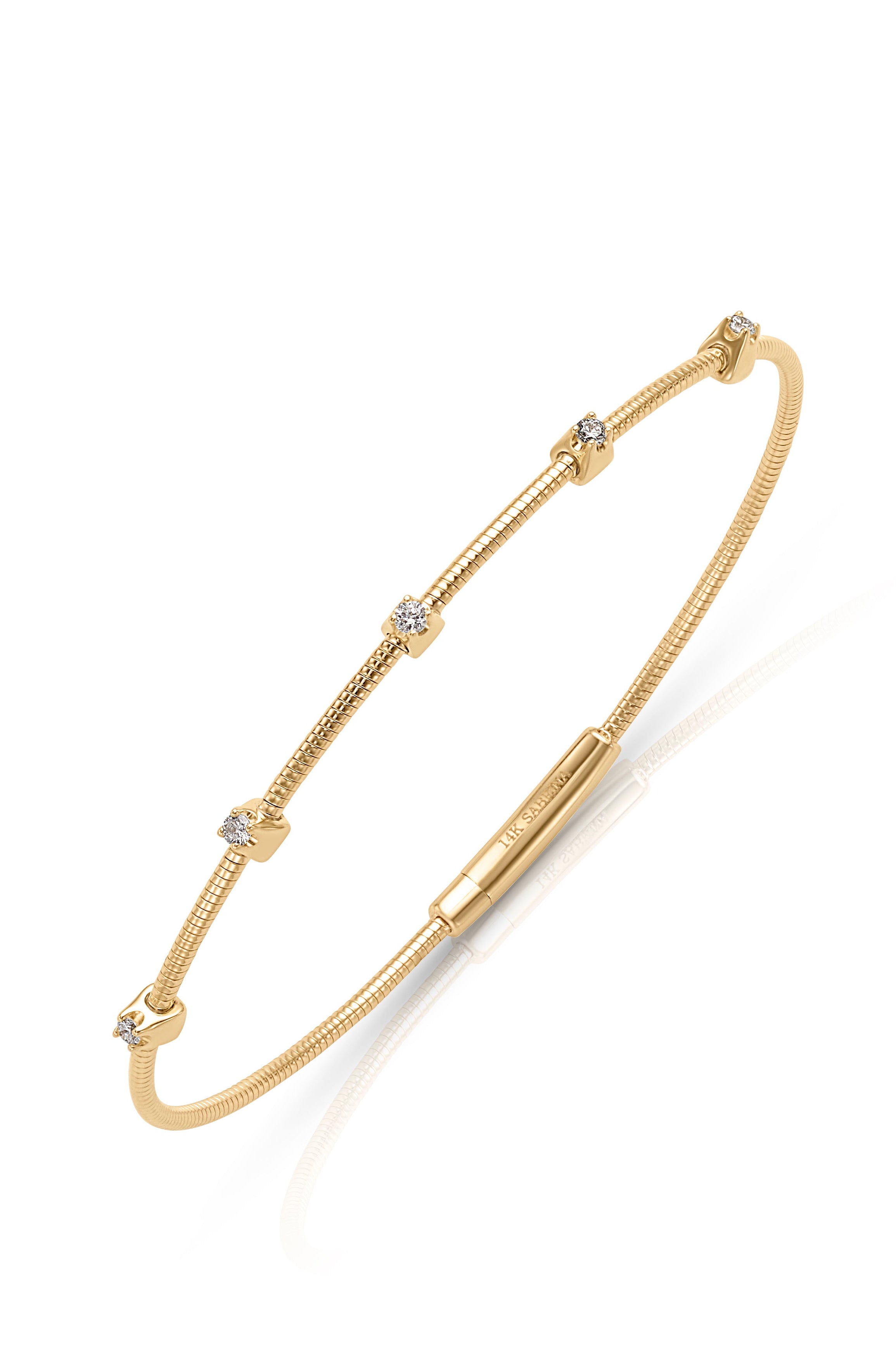 14KY Diamond Flex Station Bangle