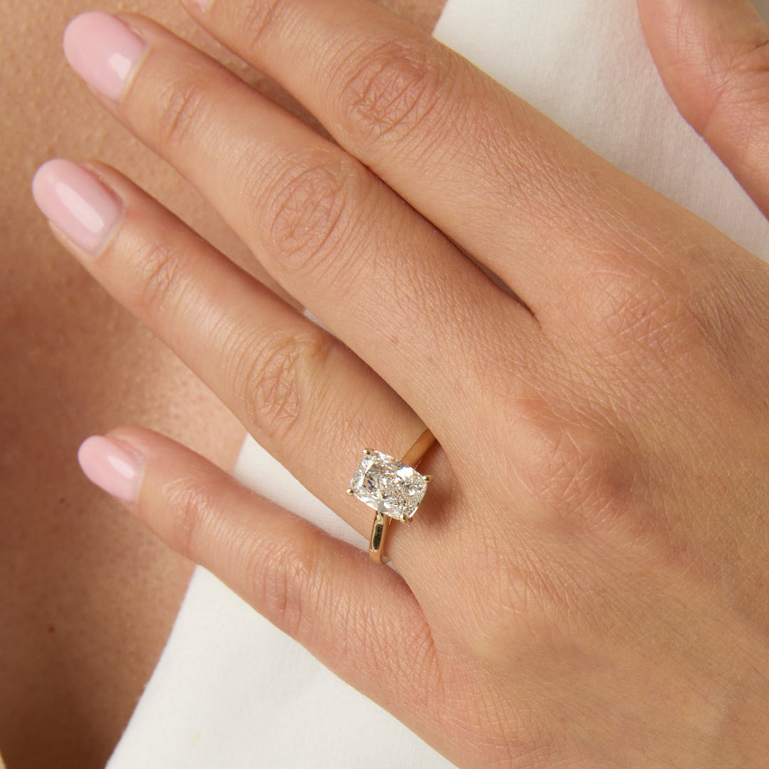 2.10CT Elongated Cushion Cut Engagement Ring