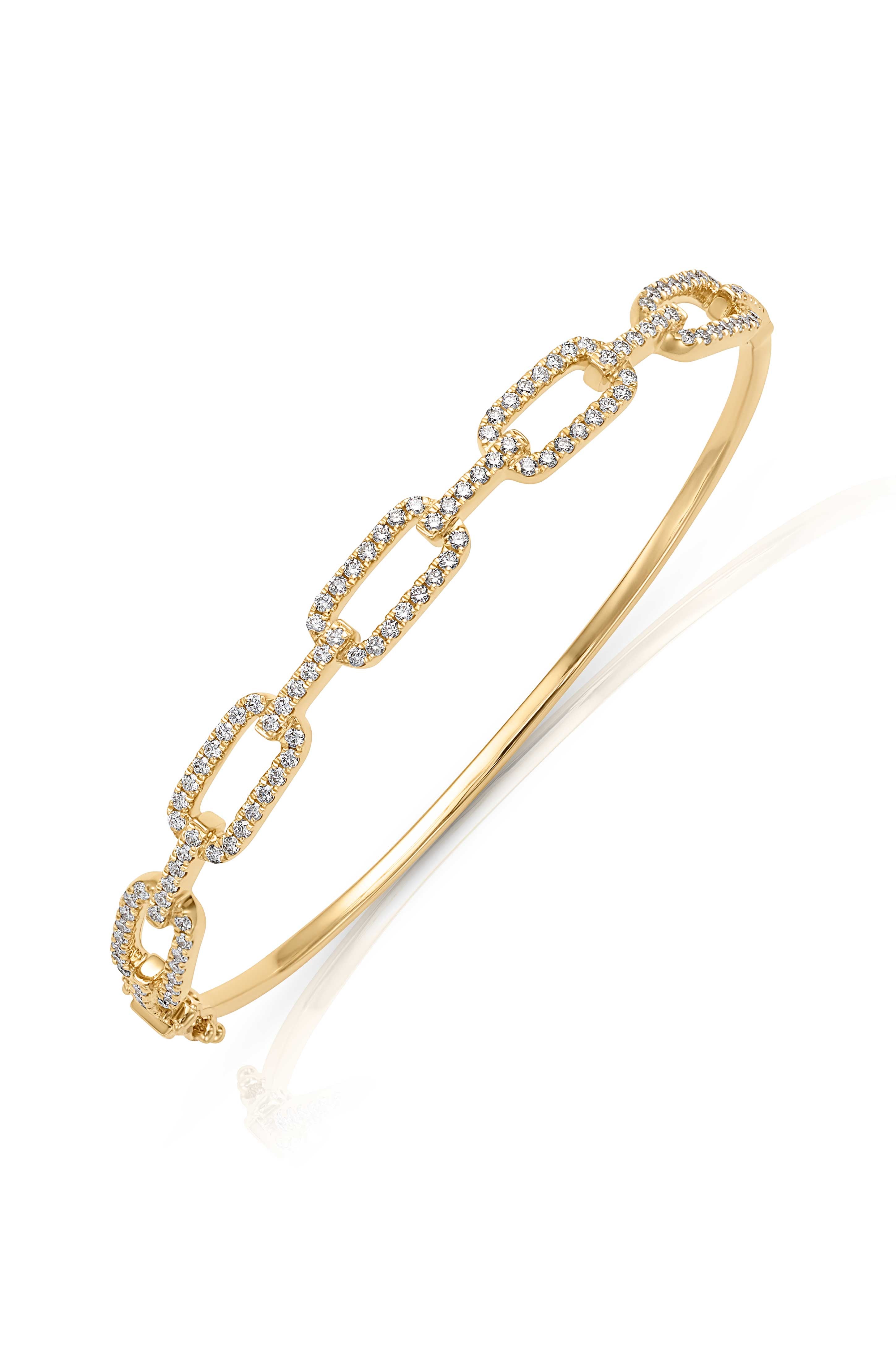 14KY Diamond Link Bangle