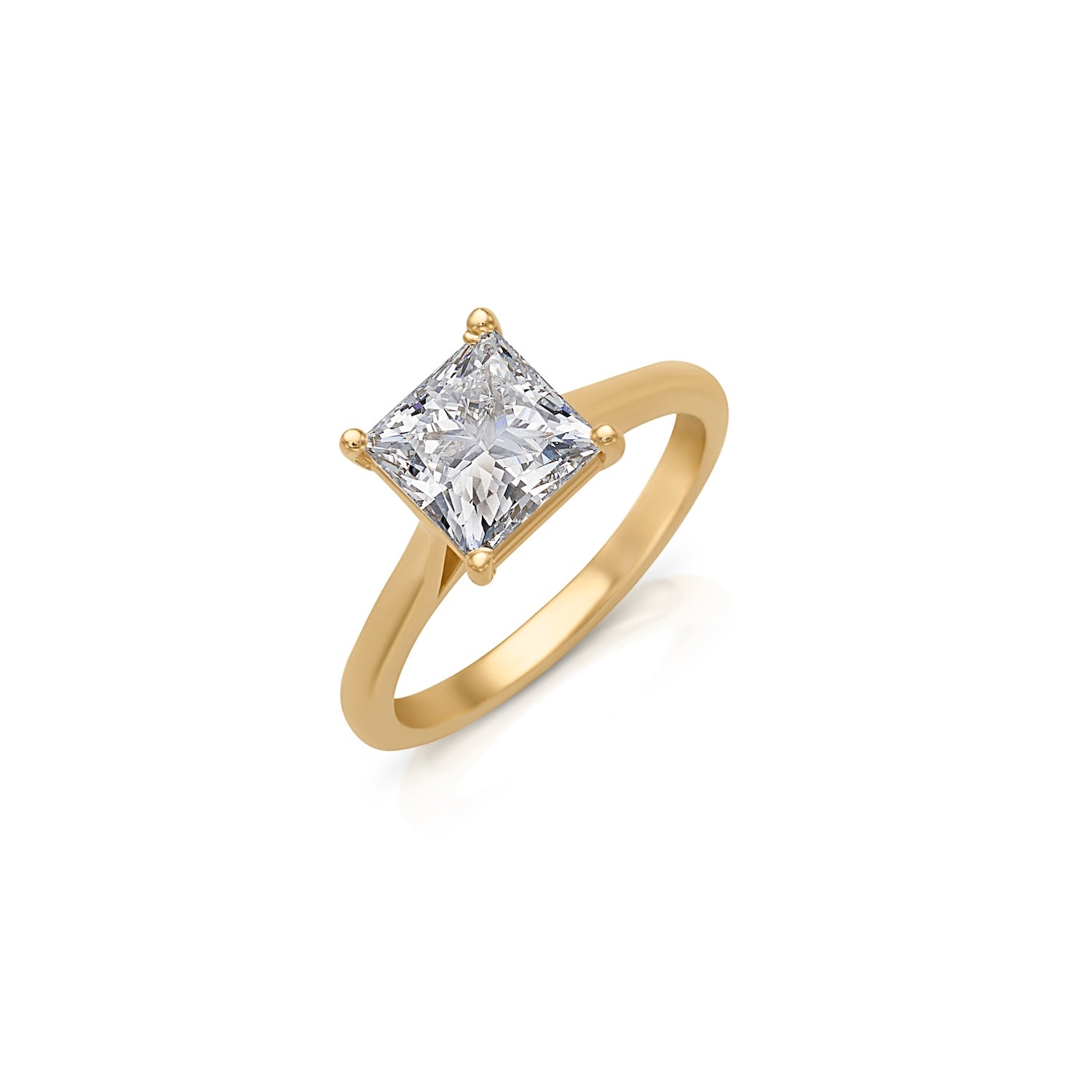 2.03CT Princess Cut Solitaire Engagement Ring