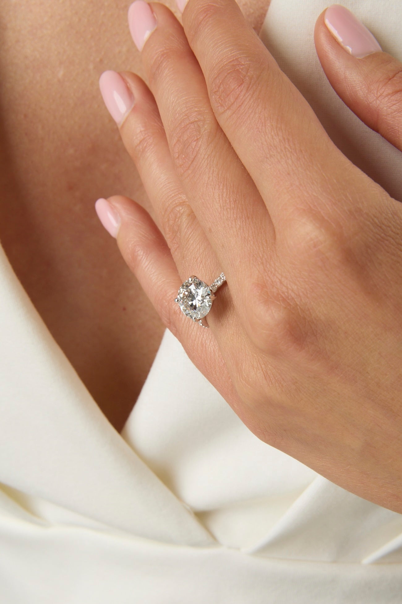 2.07CT Round Brilliant Cut Pave Hidden Halo Solitaire Engagement Ring