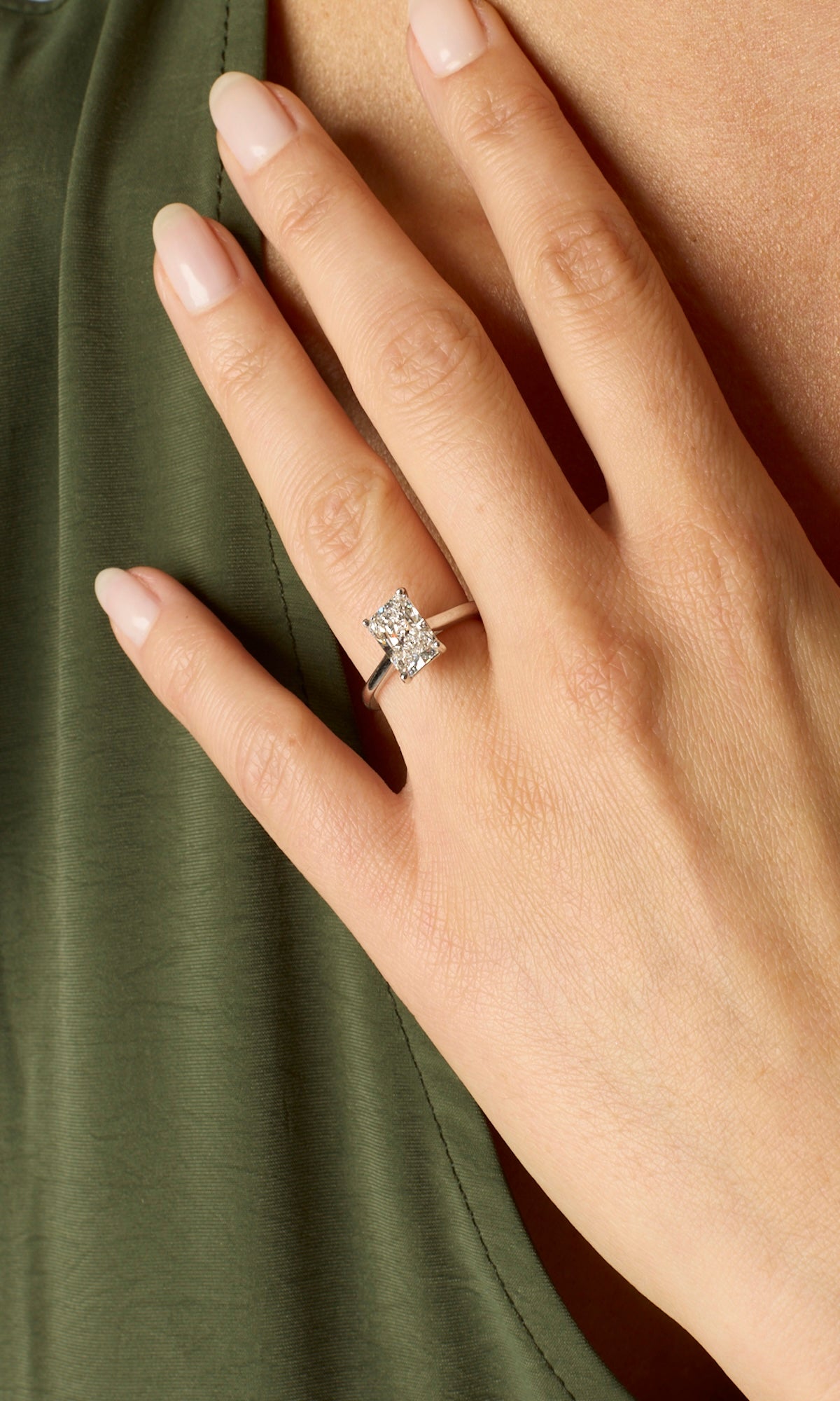 2.11CT Radiant Cut Solitaire Engagement Ring