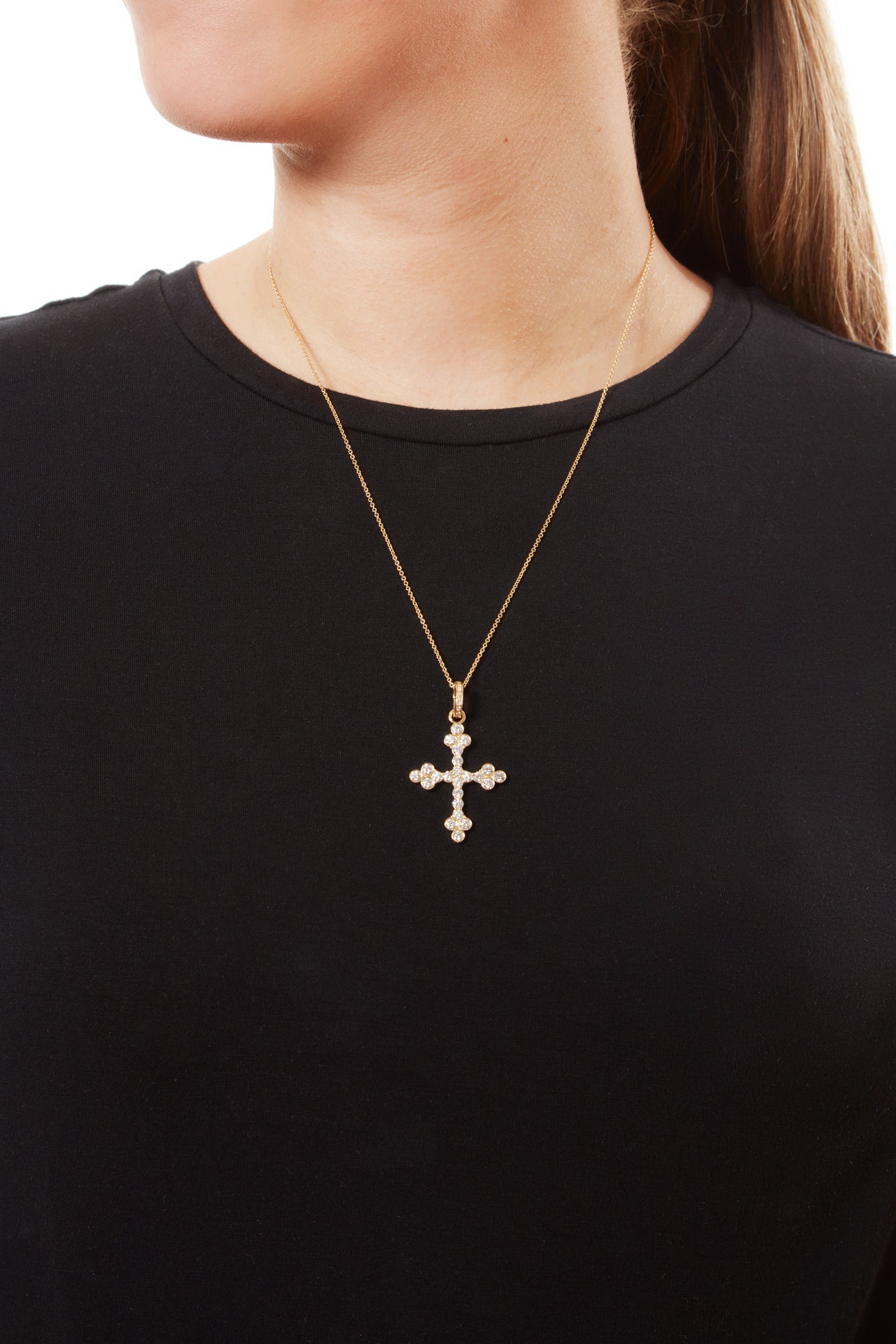 18KY Naomi Cross Charm