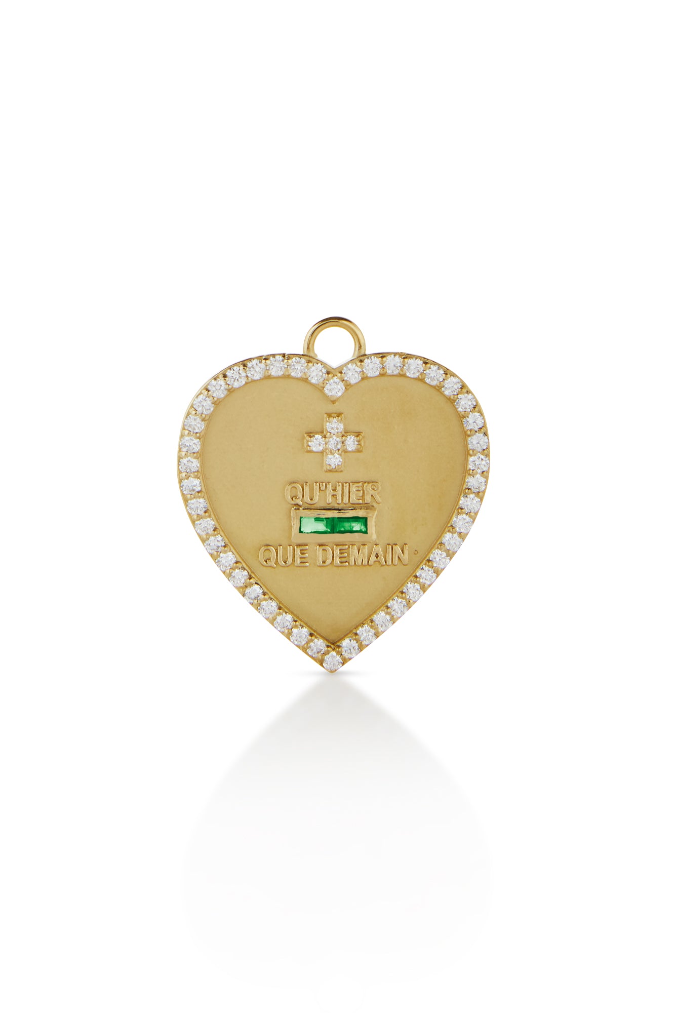 18KY Qu'Hier Que Demain Heart Love Token