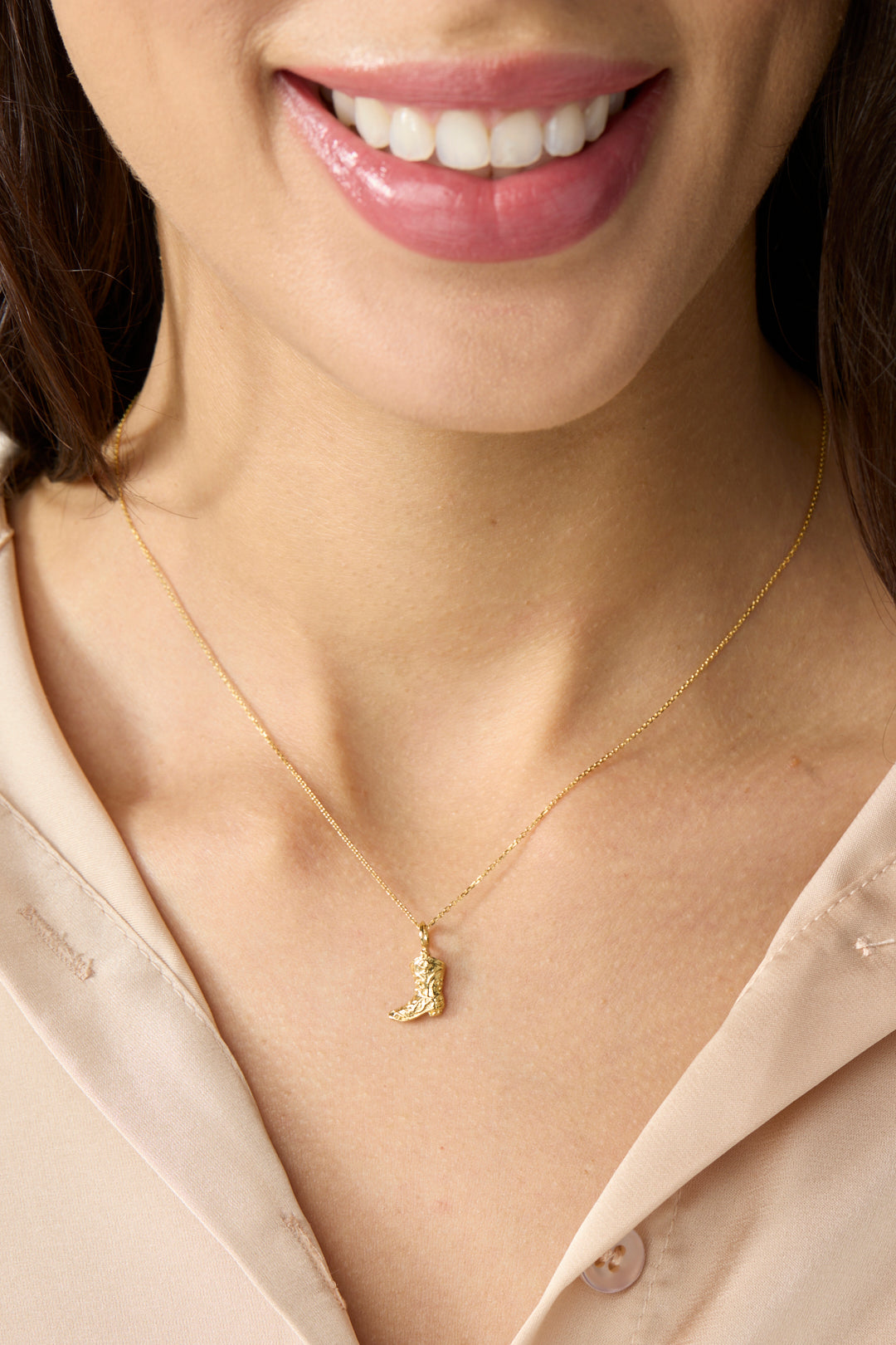 18KY Mini Cowboy Boot Necklace