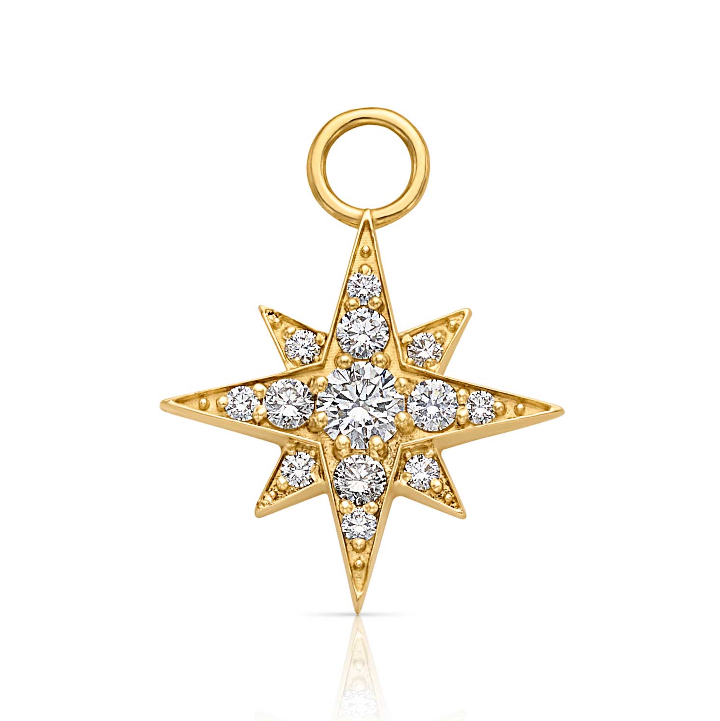 18KY 8 Point Star Charm