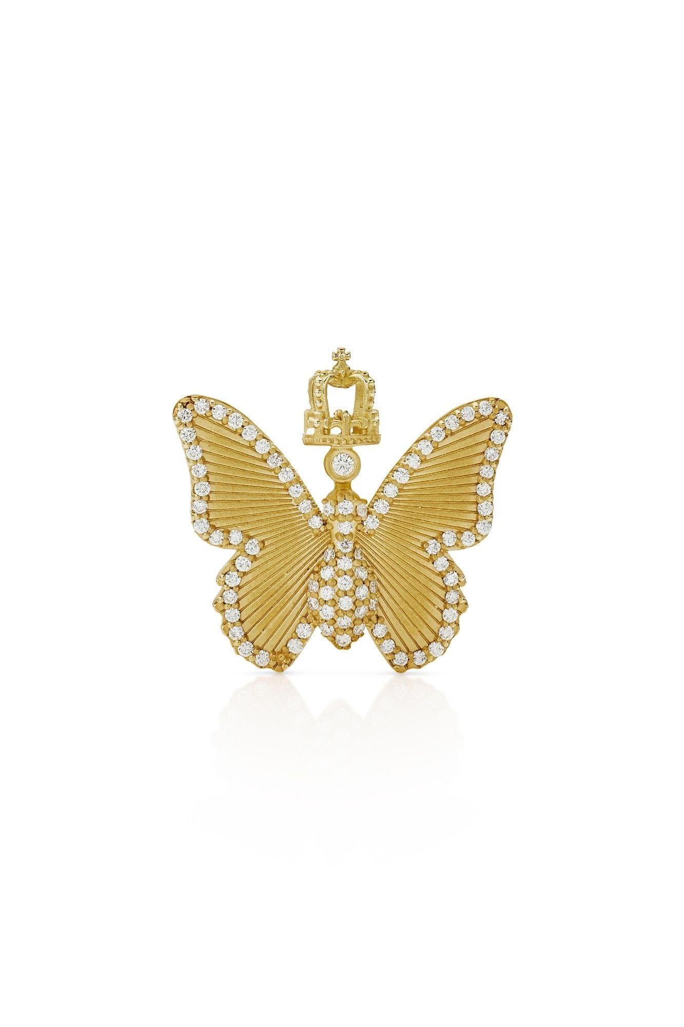 18KY Crowned Butterfly Charm
