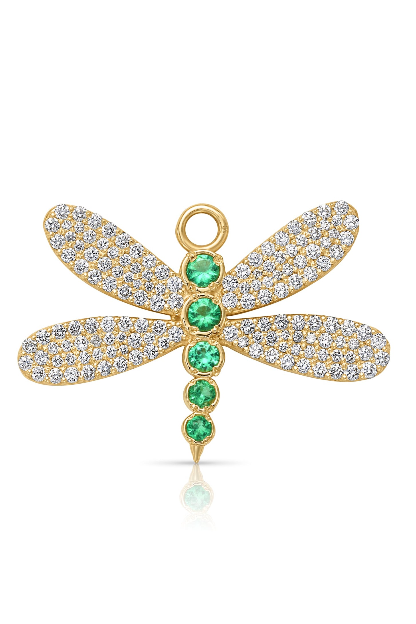 18KY Pave Dragonfly with Emeralds-Charms-Trilogy-Susan Saffron Jewelry