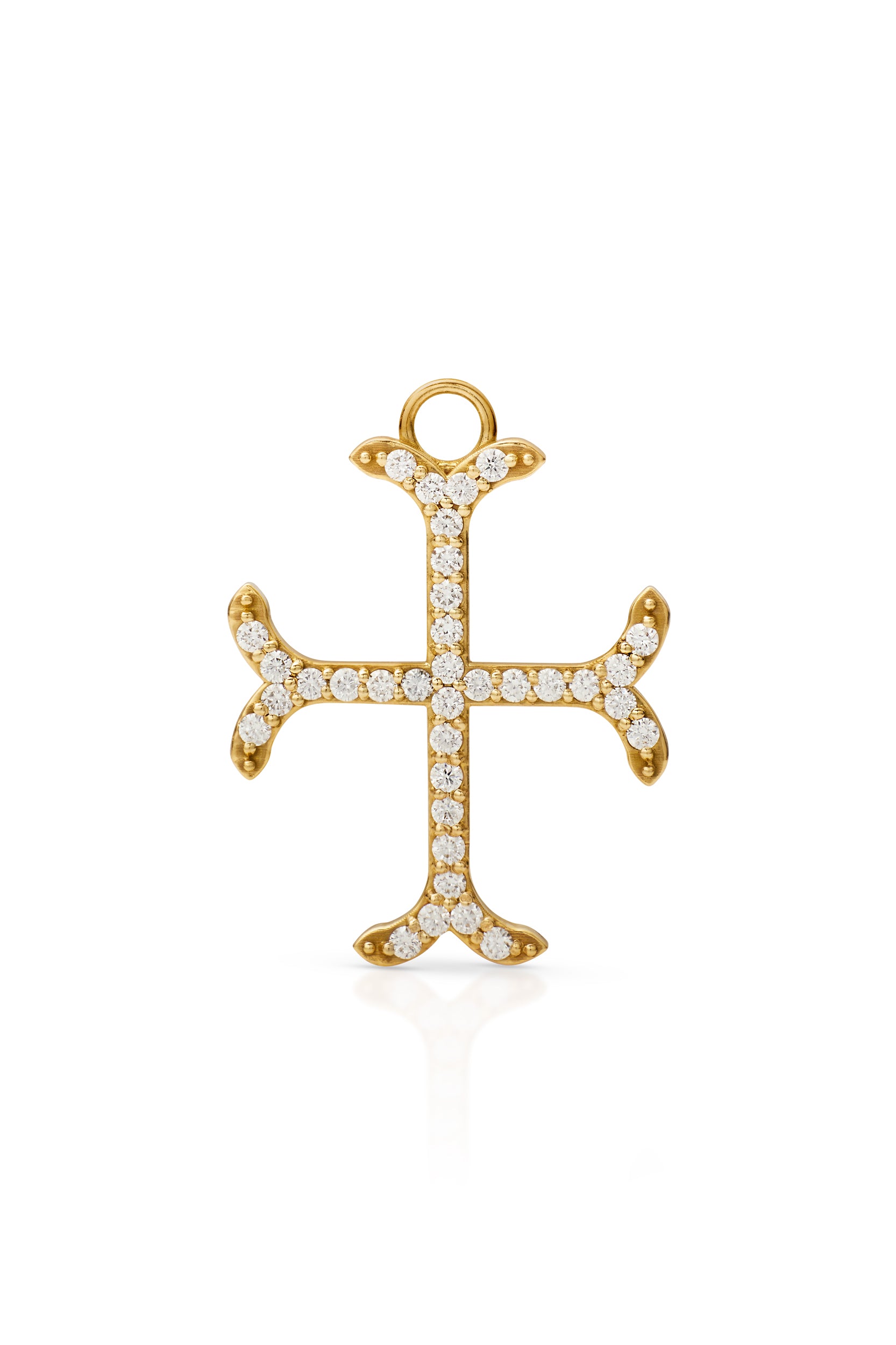 18KY Diamond Moline Cross with Diamonds