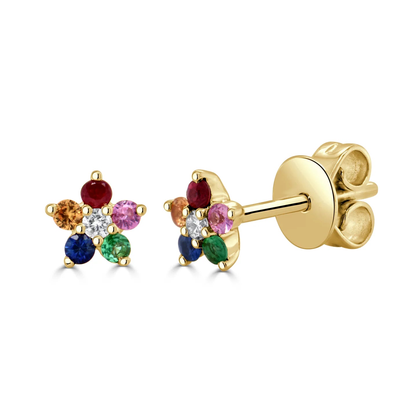 14KY Multi Color Flower Studs