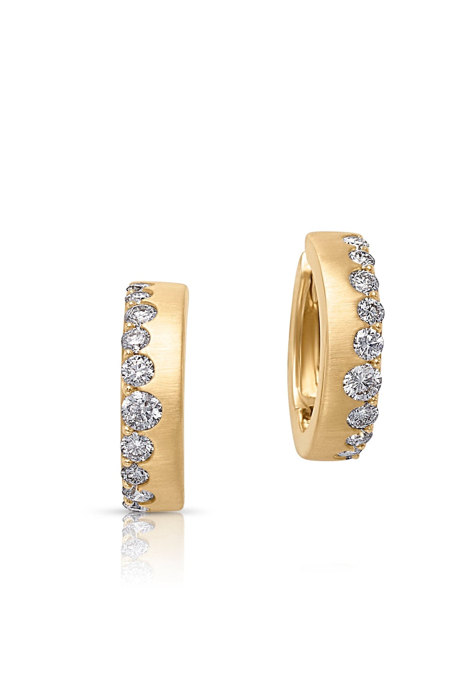 14KY Floating Diamond Hoops