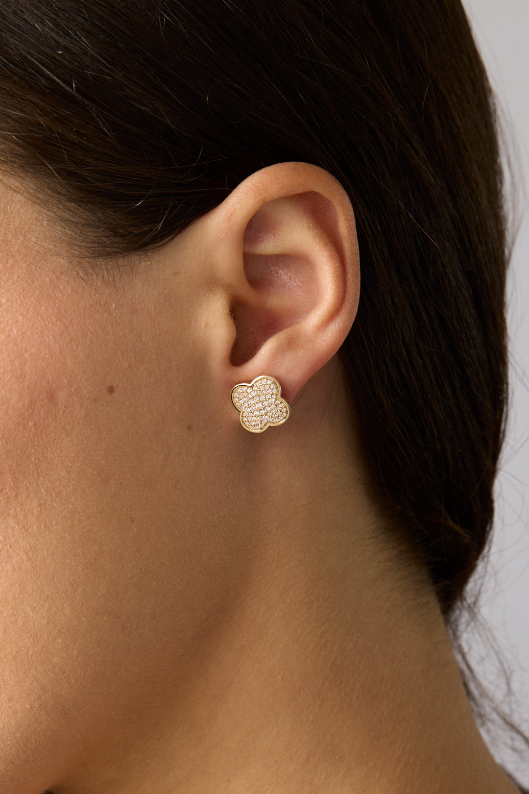 14KY Diamond Clover Earrings-Earrings-Sabrina-Susan Saffron Jewelry