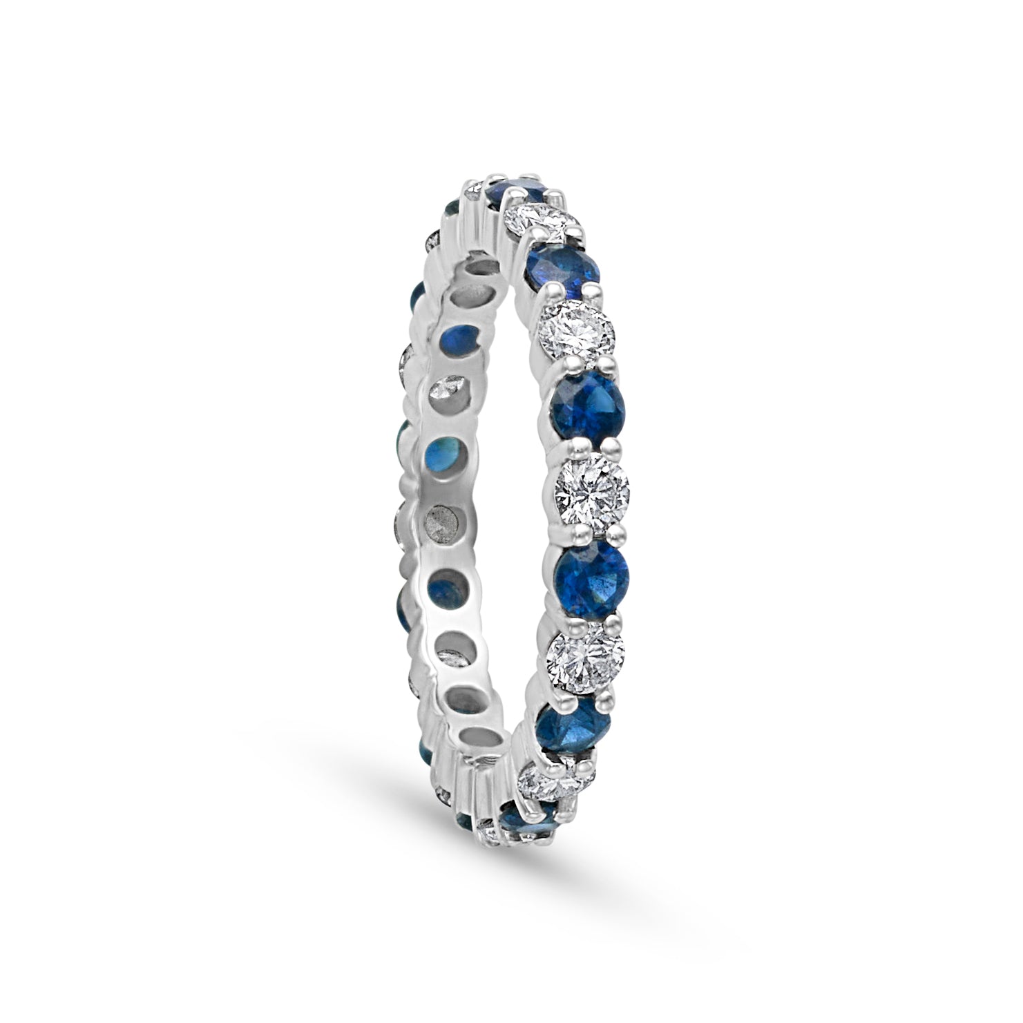 14KW Sapphire and Diamond Eternity Band