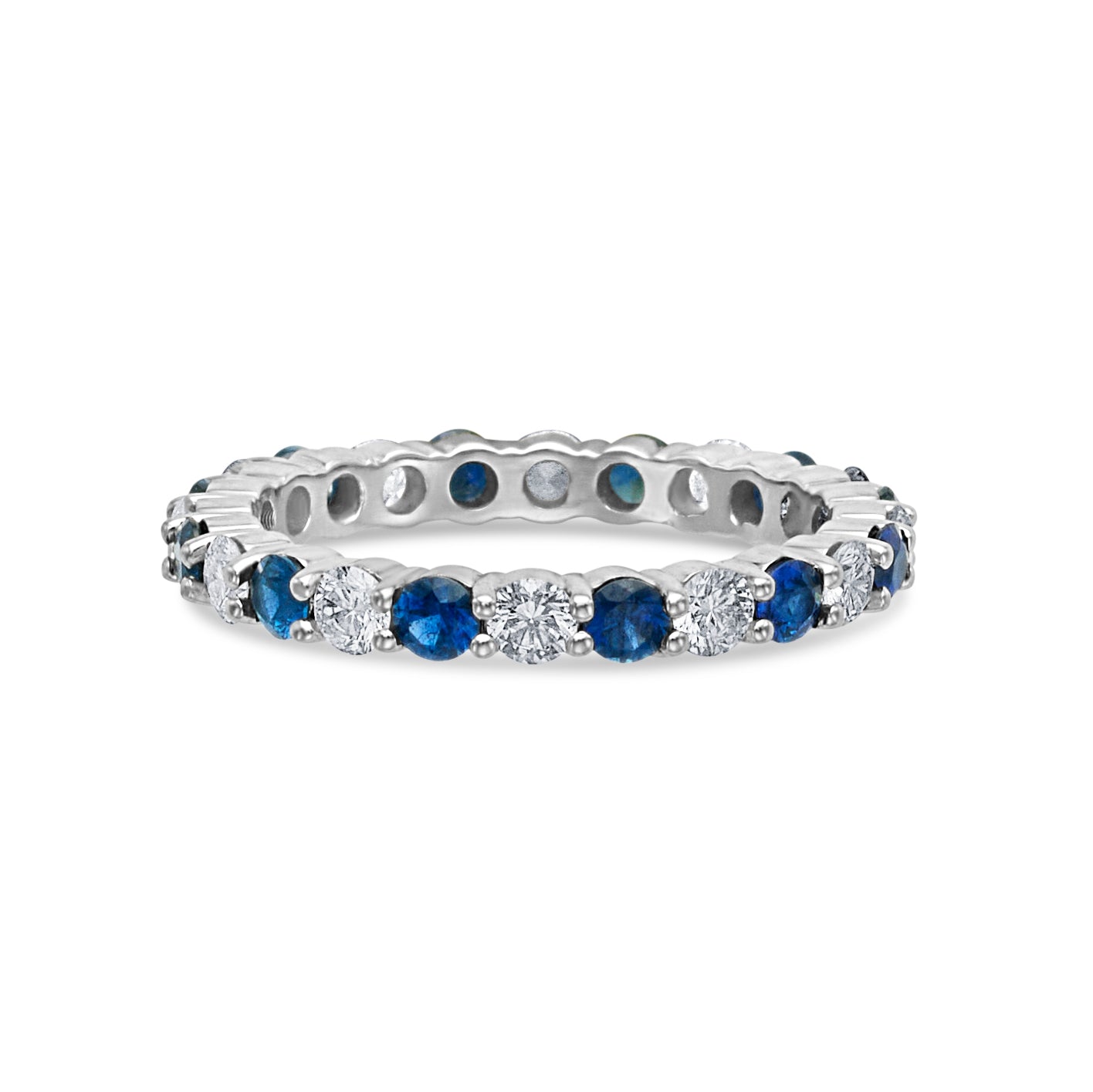 14KW Sapphire and Diamond Eternity Band