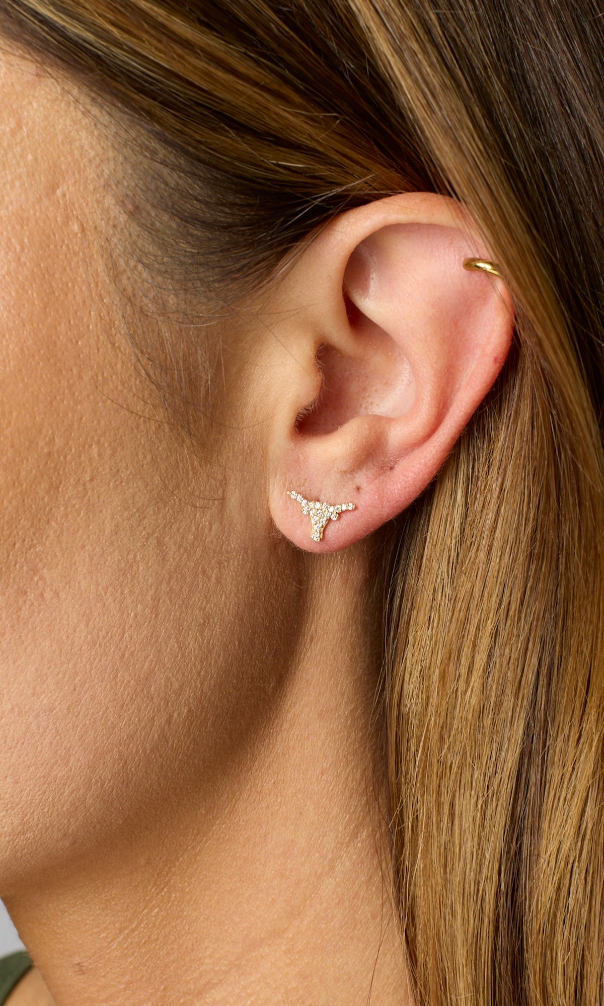 14KY Longhorn Pave Studs