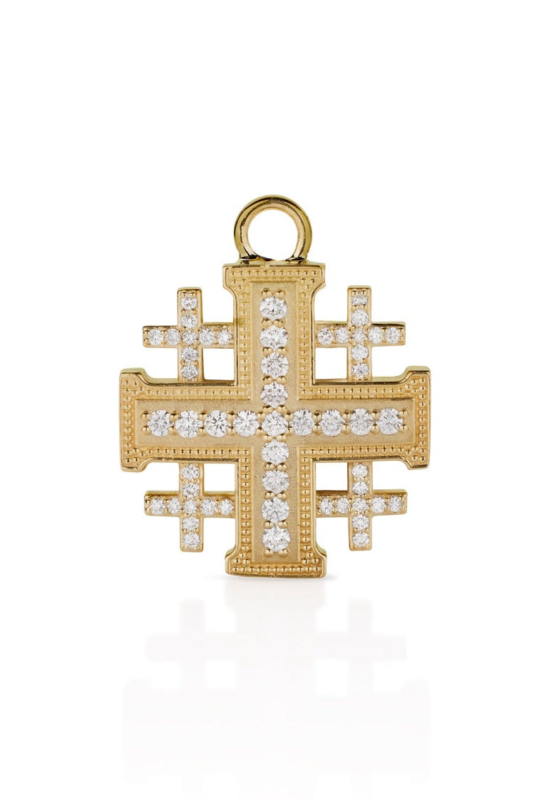 18KY Crusader Cross Charm