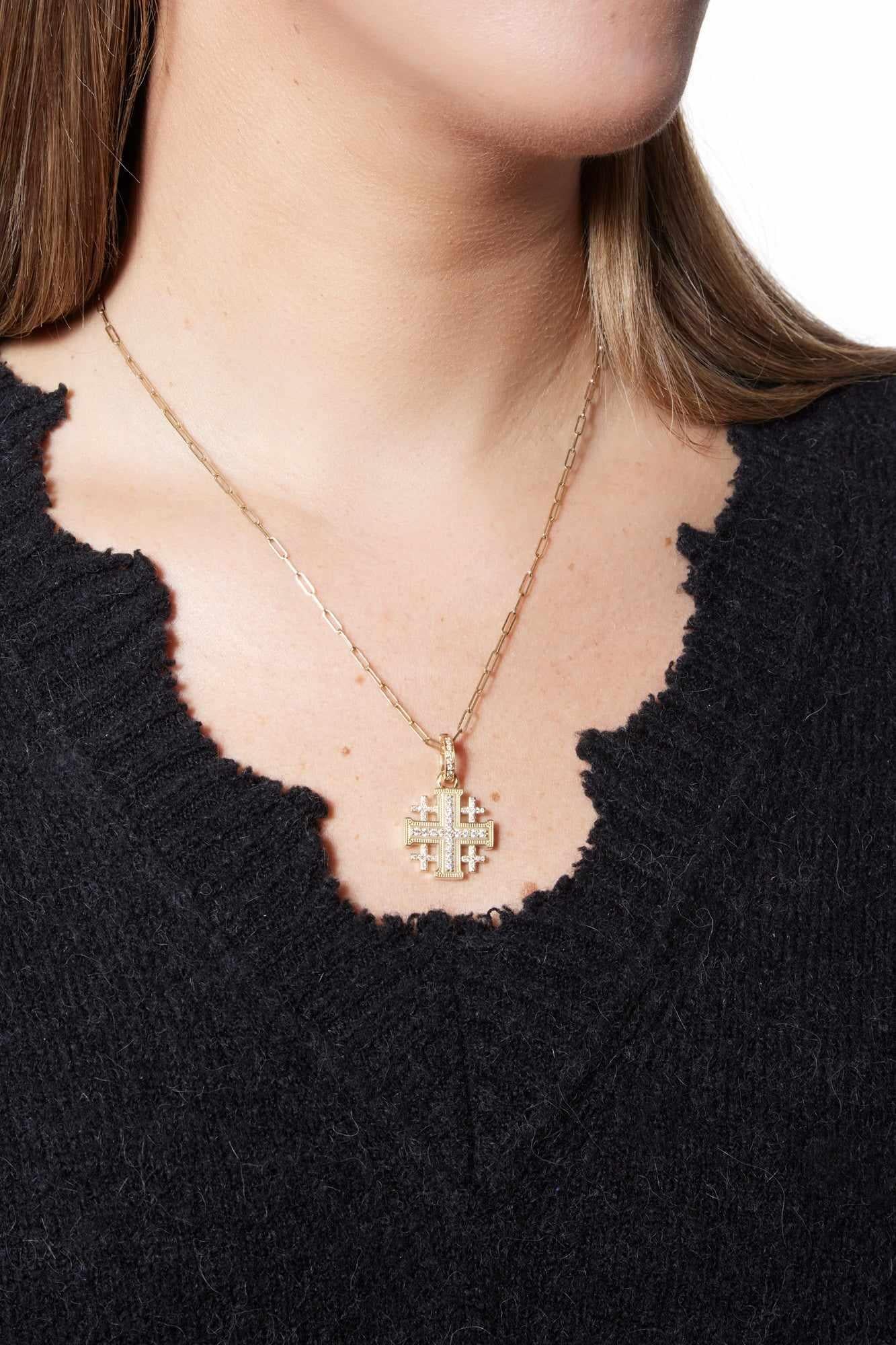 18KY Crusader Cross Charm-Charms-Trilogy-Small-Susan Saffron Jewelry