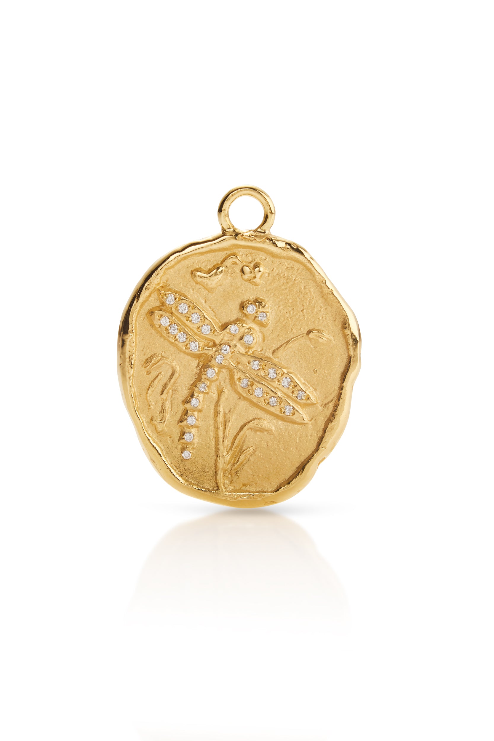 18KY Freedom Pave Dragonfly Coin