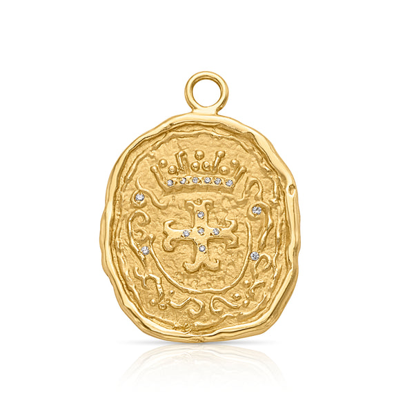Anapat#1×Sevenmoon×CelsoTatsuta 金タグ 18KY Thanksgiving Cross Coin with Pave Diamonds - Trilogy - Susan
