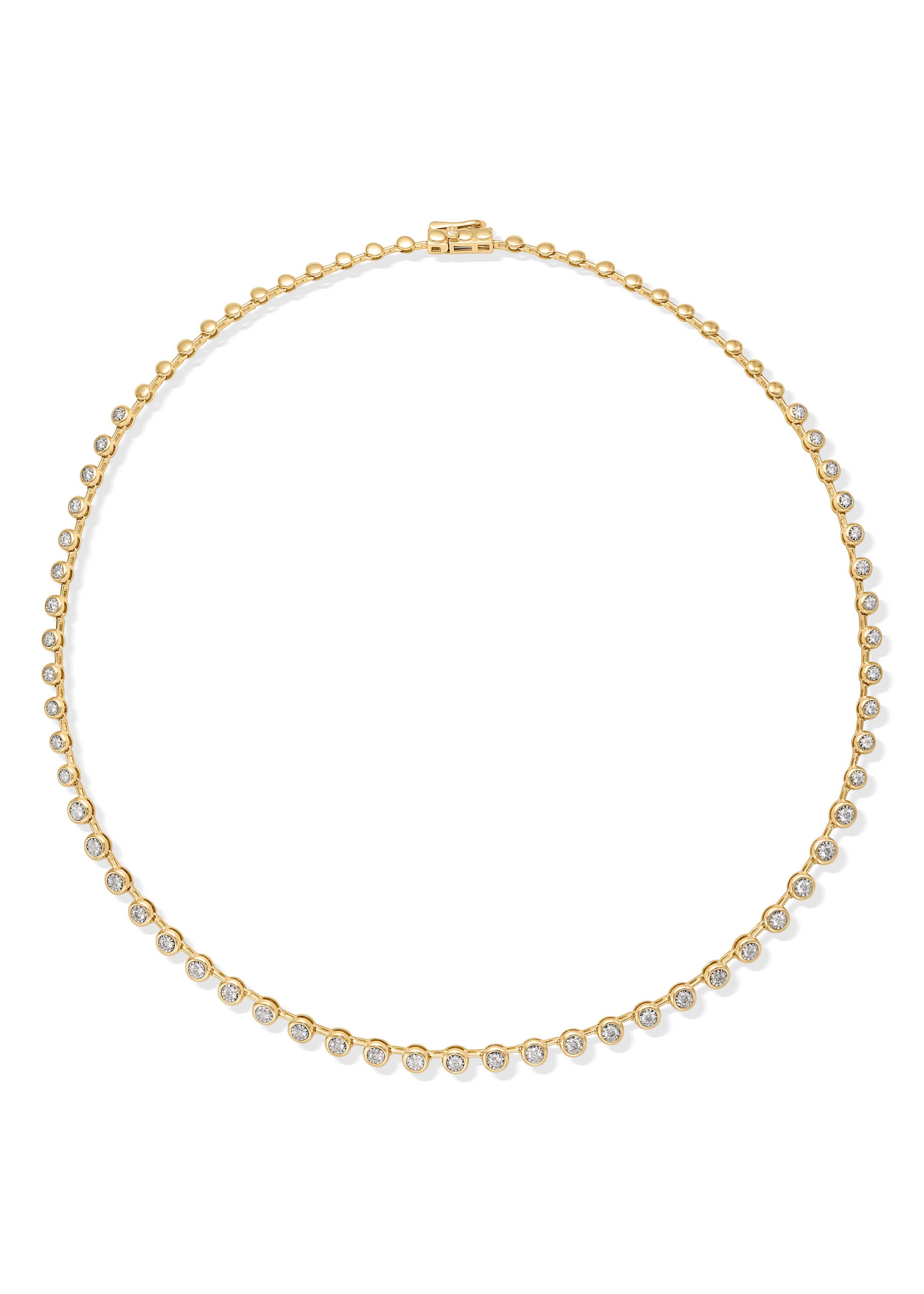 14KY Diamond Bezel Station Necklace