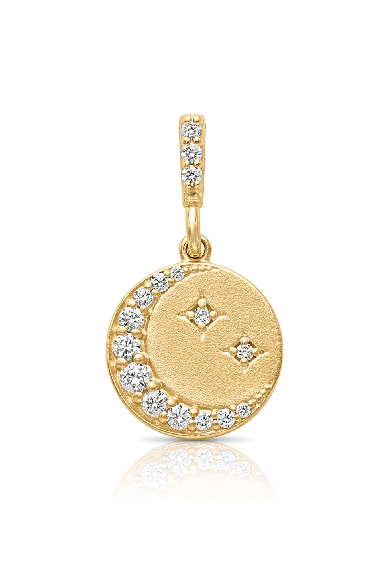 14KY Diamond Crescent Moon Necklace