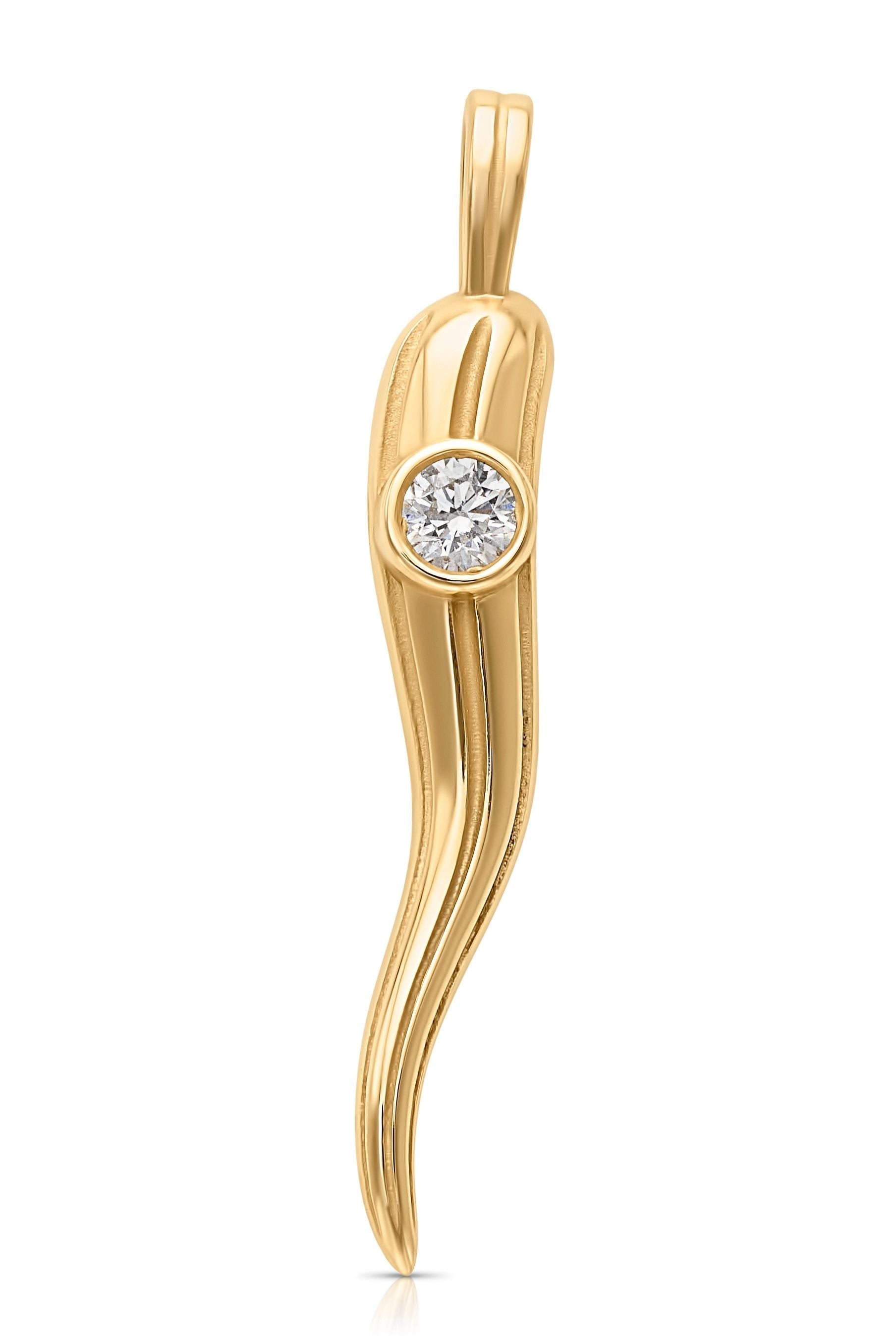 14K Italian Good Luck Horn Only - Charm - Sorte – Susan Saffron Jewelry