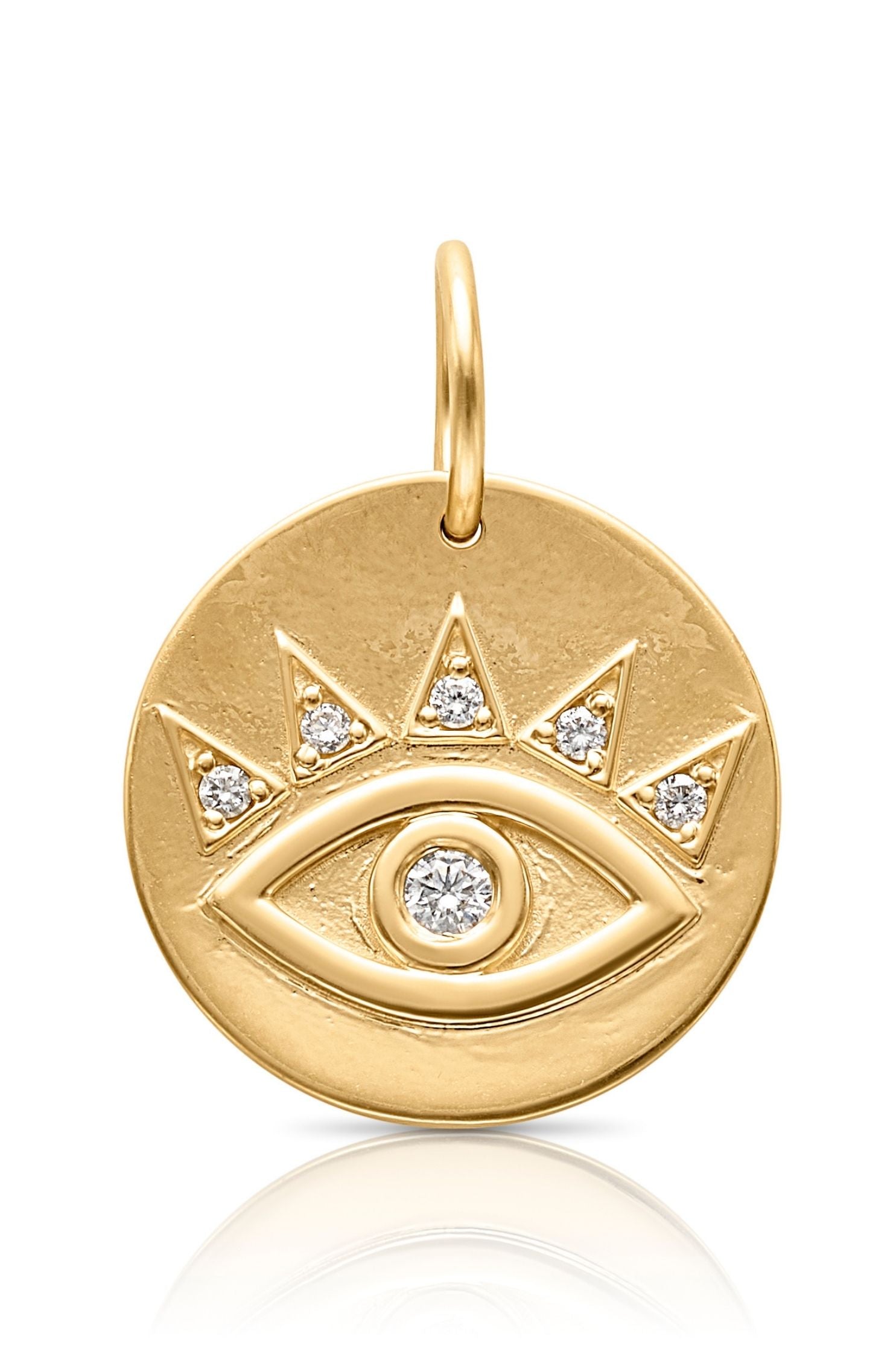 14KY Evil Eye Circle Charm