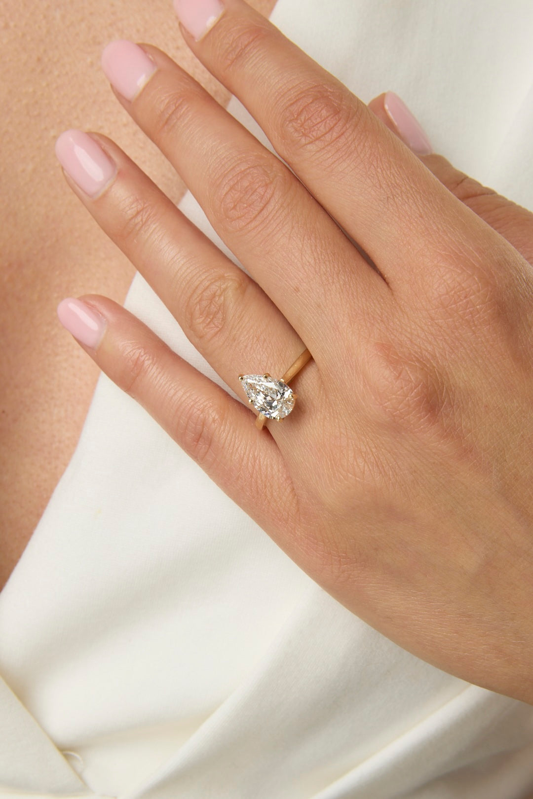 2.00CT Pear Cut Solitaire Engagement Ring