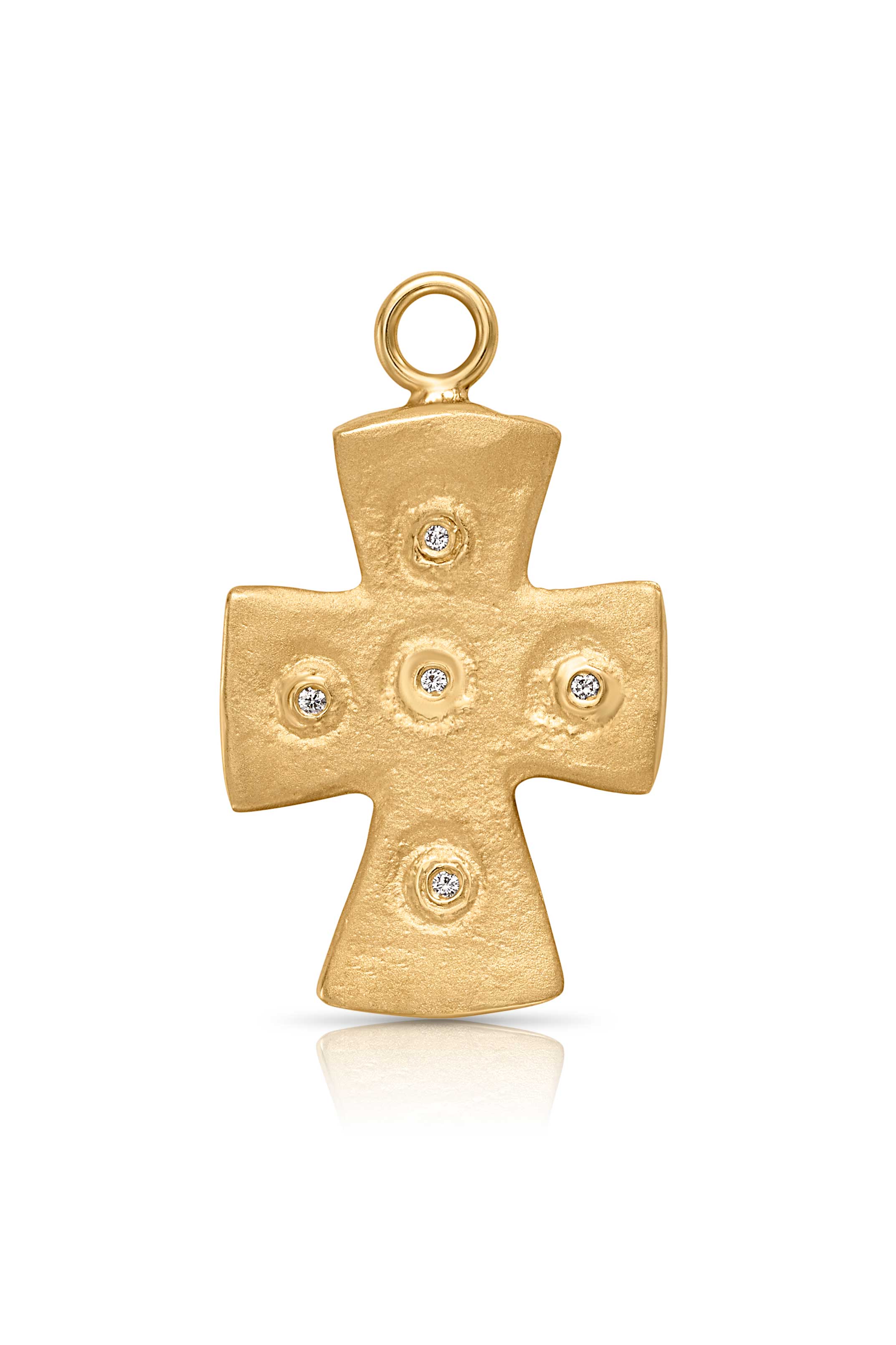 18KY Five Diamond Cross Charm-Charms-Trilogy-Susan Saffron Jewelry
