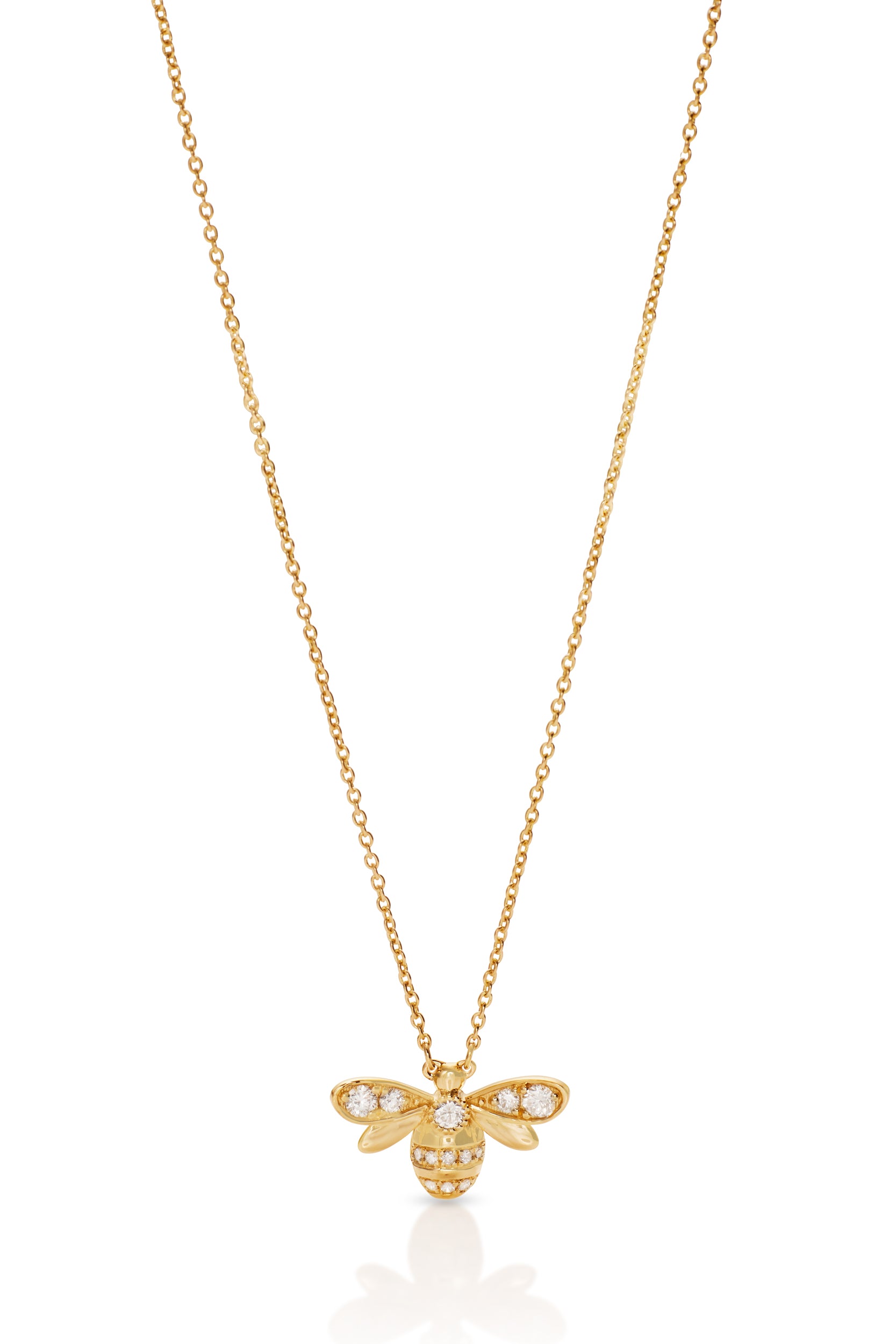 14KY Diamond Bee Necklace