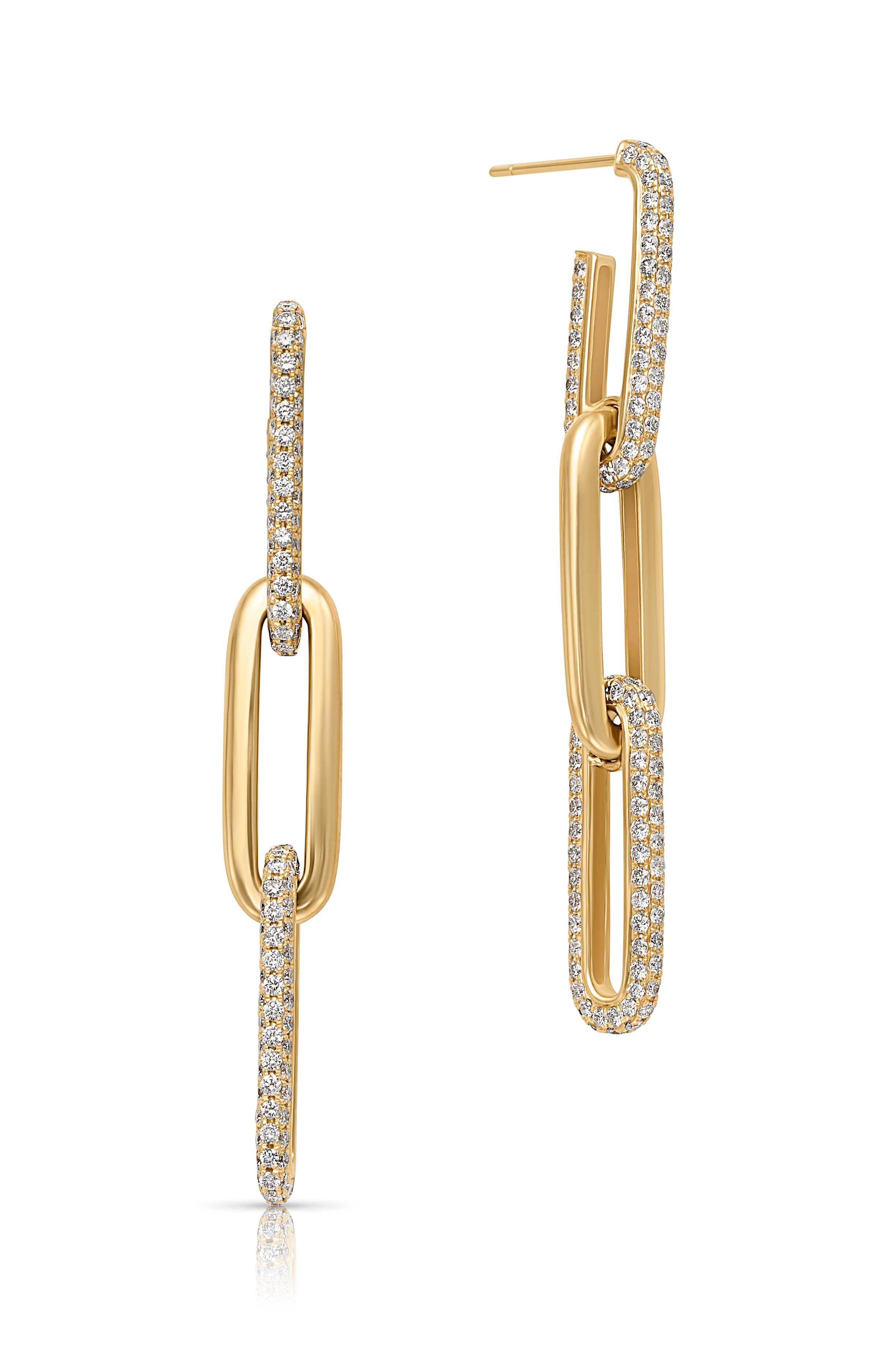 14KY Diamond Link Drop Earring