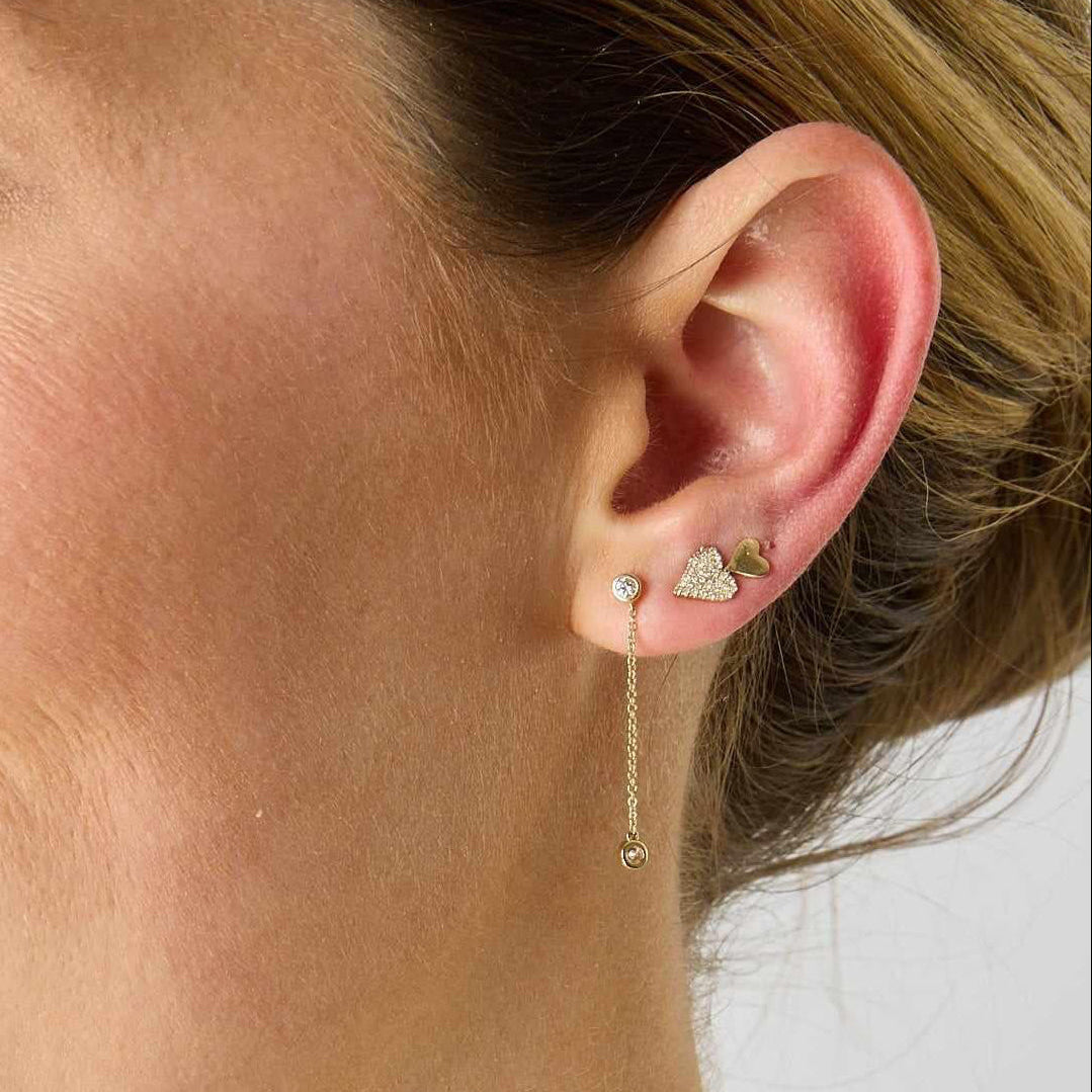 14KY Lab Diamond Stud Drop Earrings