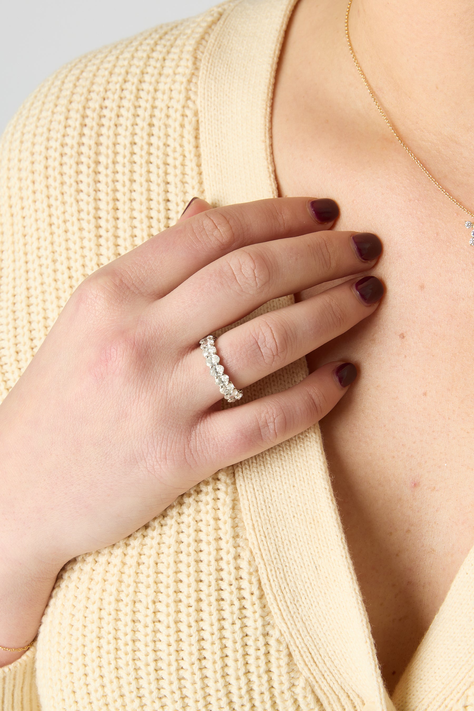 Platinum Oval Cut Eternity Band